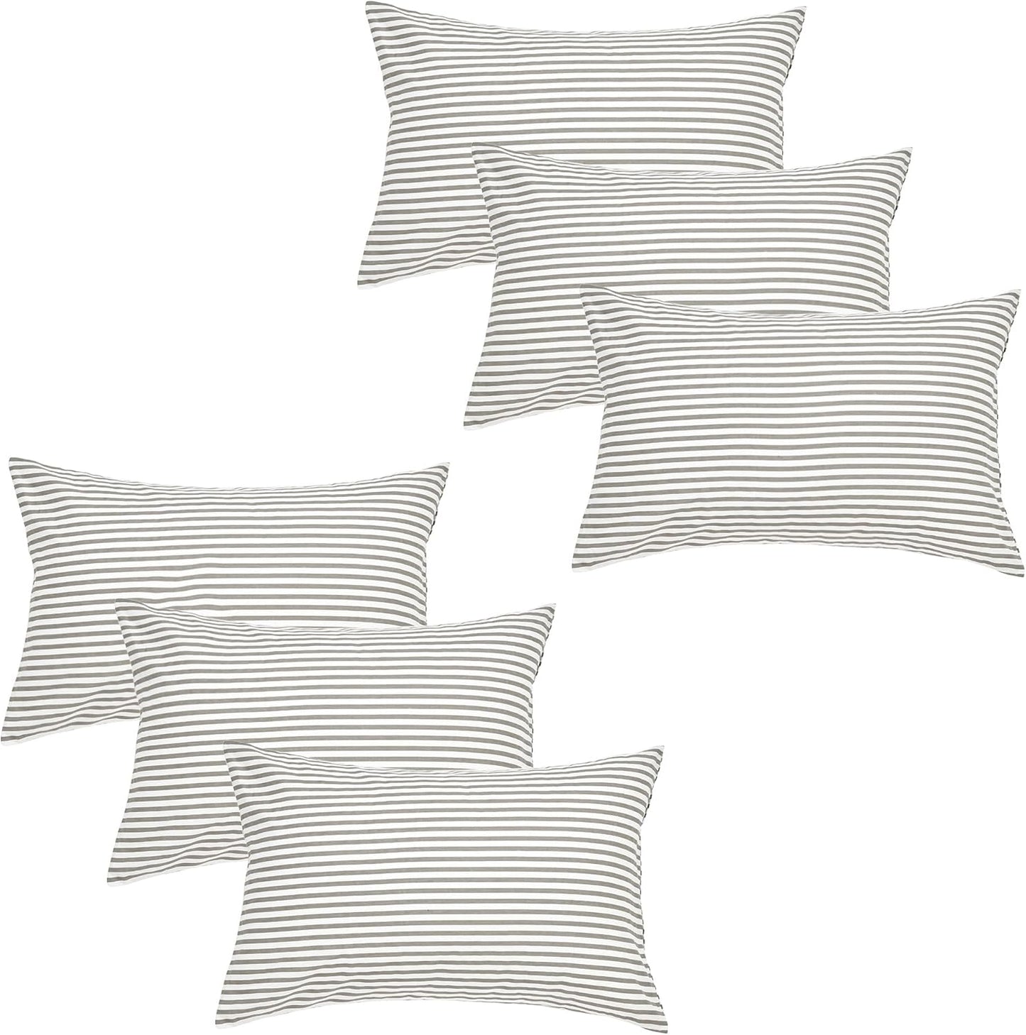 100% Natural Cotton Striped Pillowcases Set for Cozy Sleep