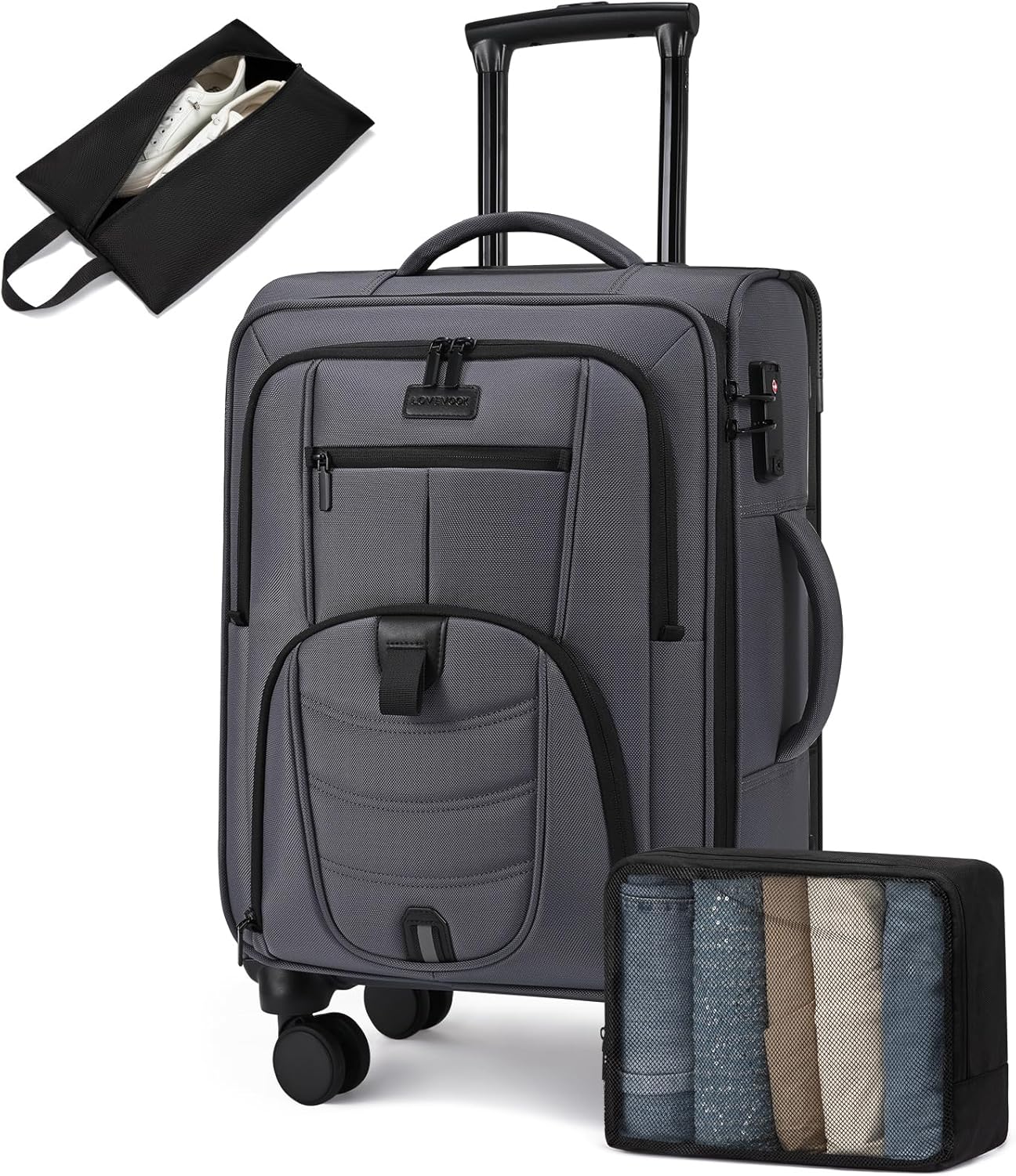 LOVEVOOK Carry On Luggage with Spinner Wheels for Travel