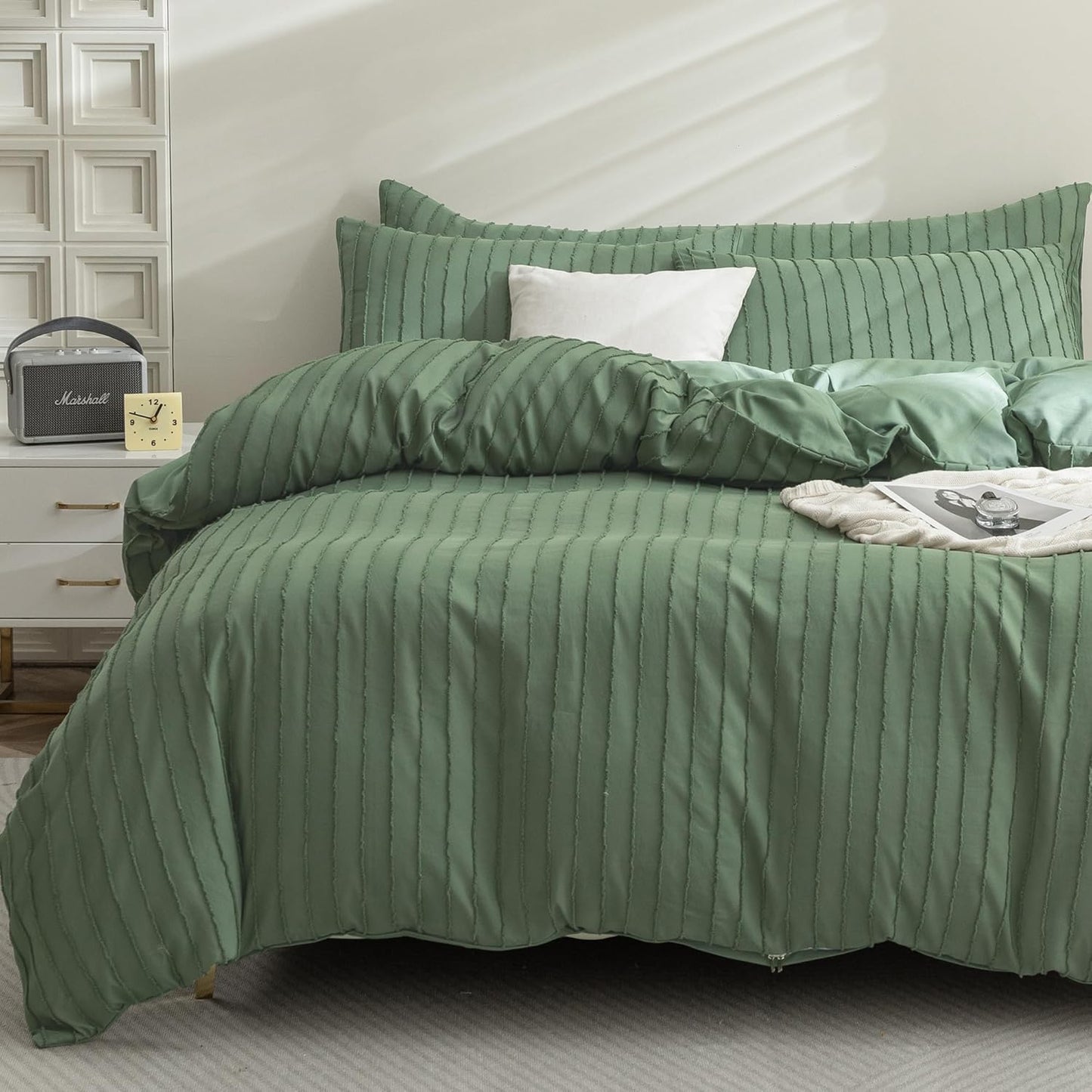 JELLYMONI Boho Striped Duvet Cover Set for Queen Size Beds