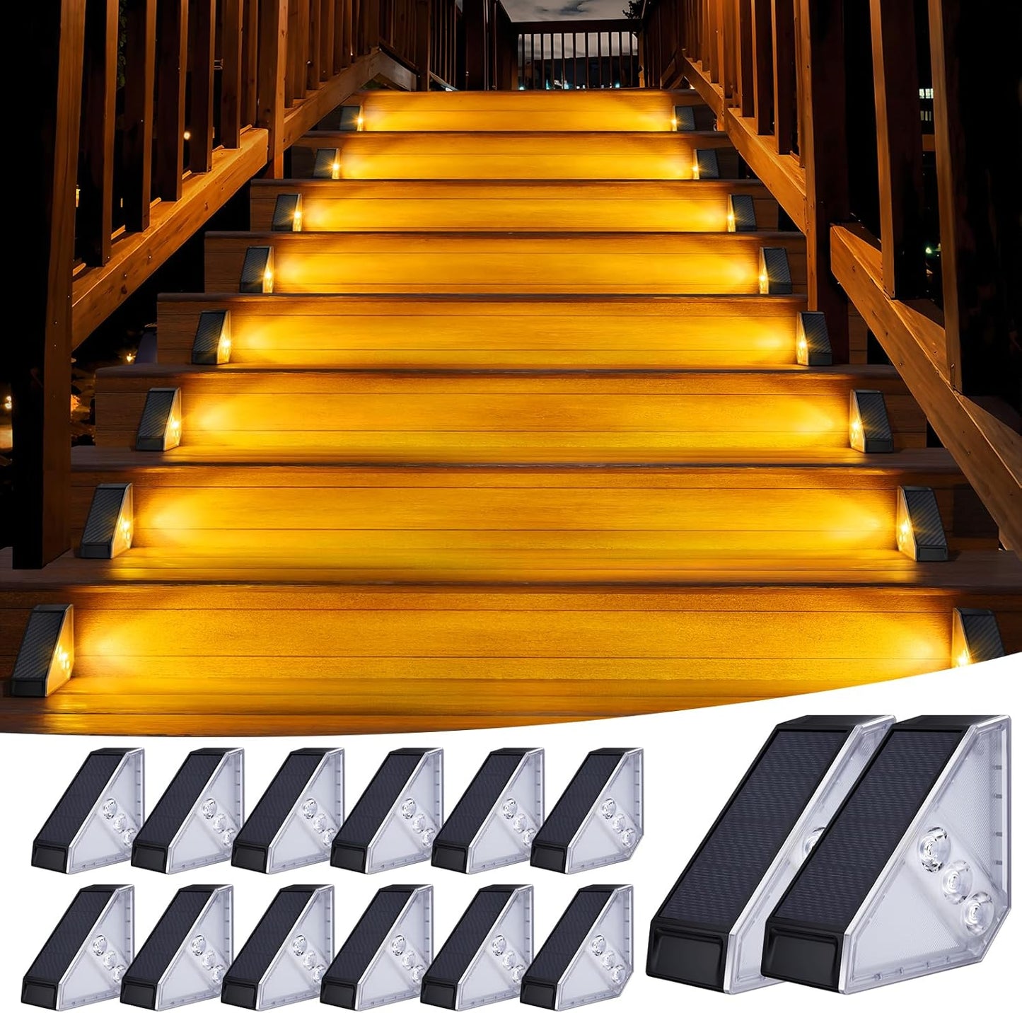 KINKAI Solar Stair Lights - Stylish Outdoor Step Lighting Solution