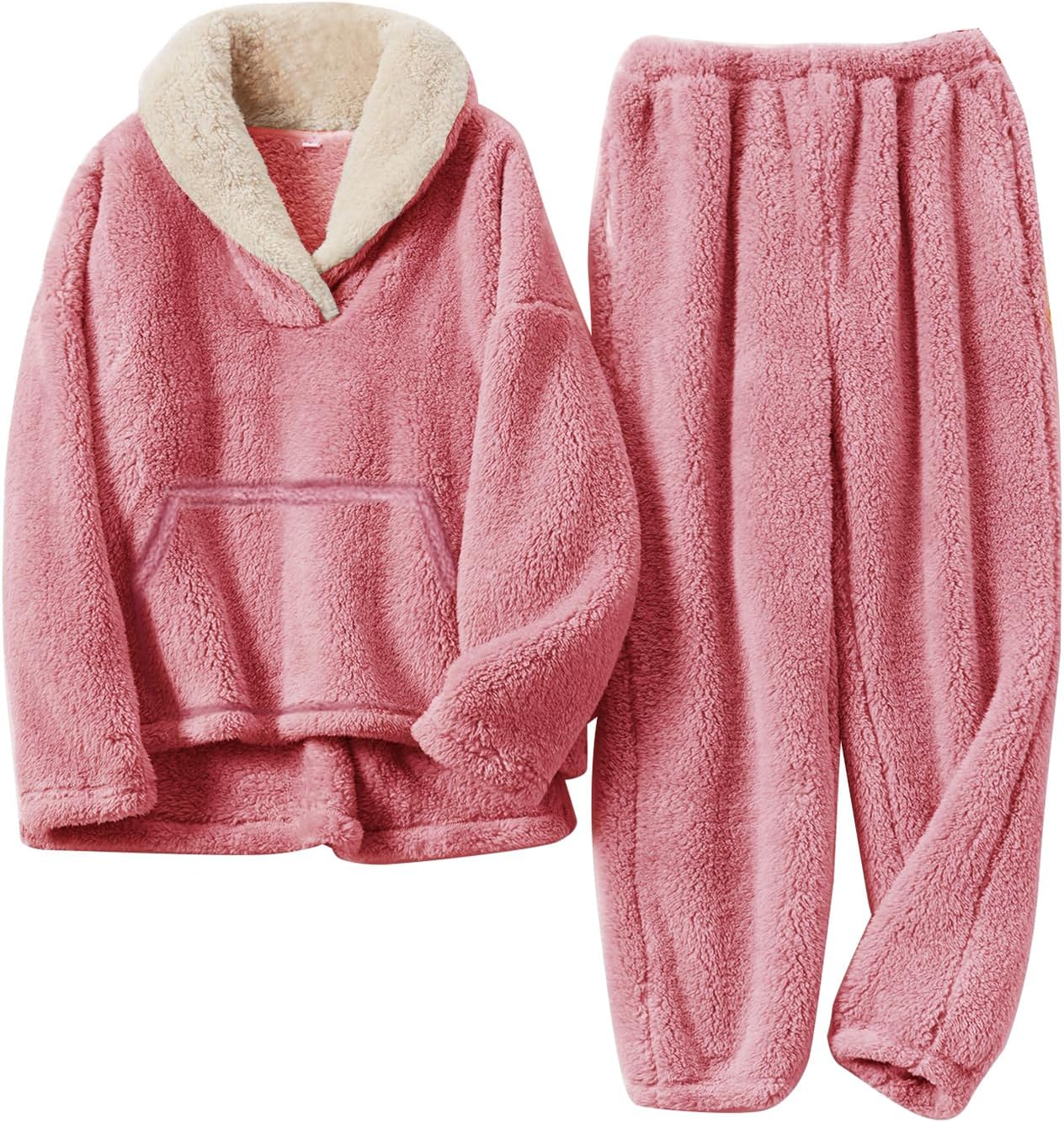 Girls Fuzzy Fleece Pants Set for Winter Fun and Comfort