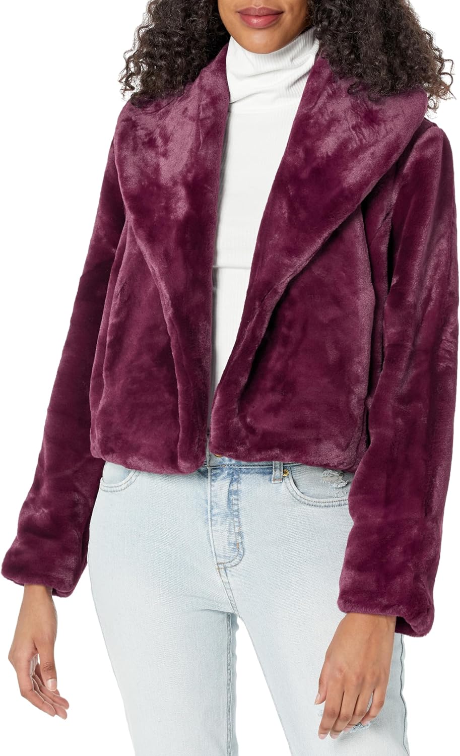 Womens Faux Fur Jacket by BLANKNYC - Stylish Cropped Design