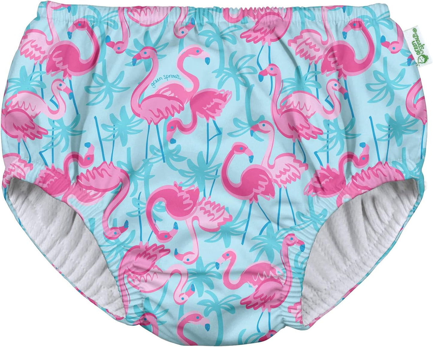 Reusable Aqua Palm Flamingos Swim Diaper - Size 3-4T