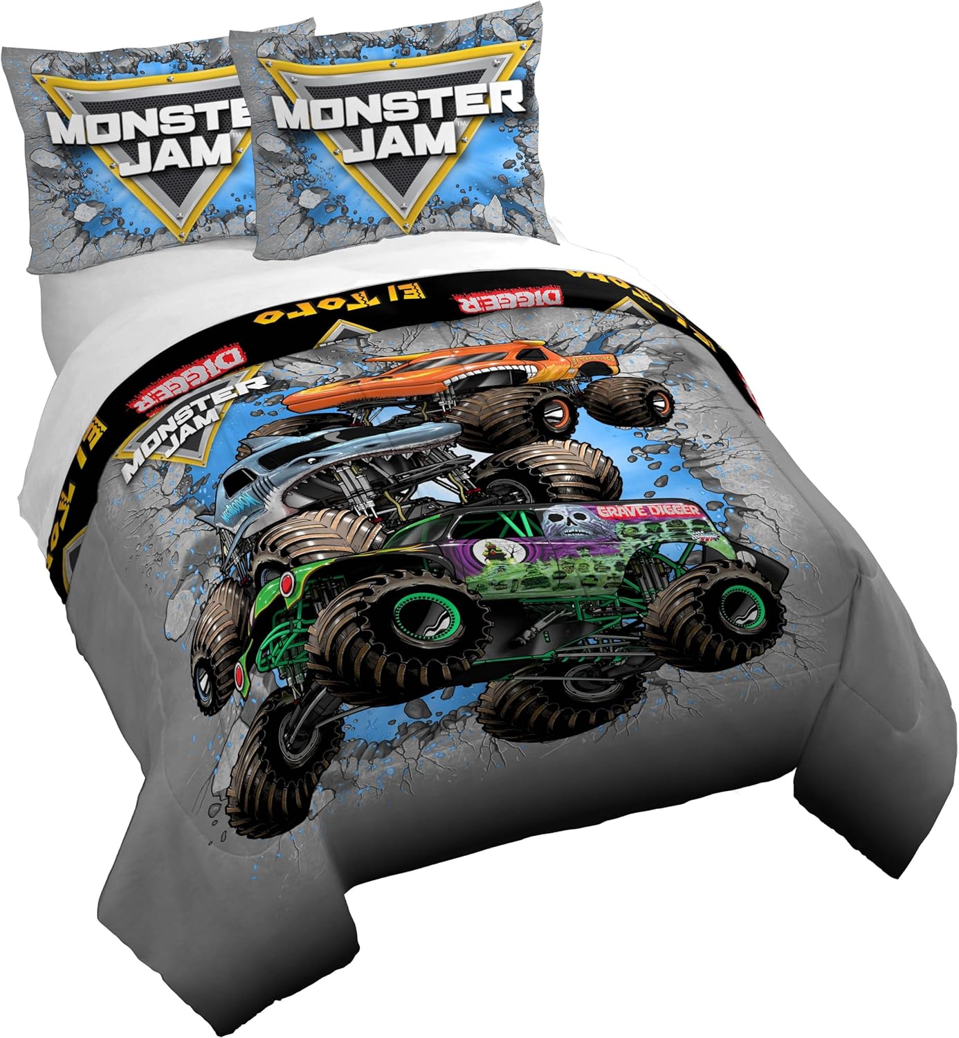 Monster Jam Kids Duvet Cover Set - Soft Bedding for Fun Rooms