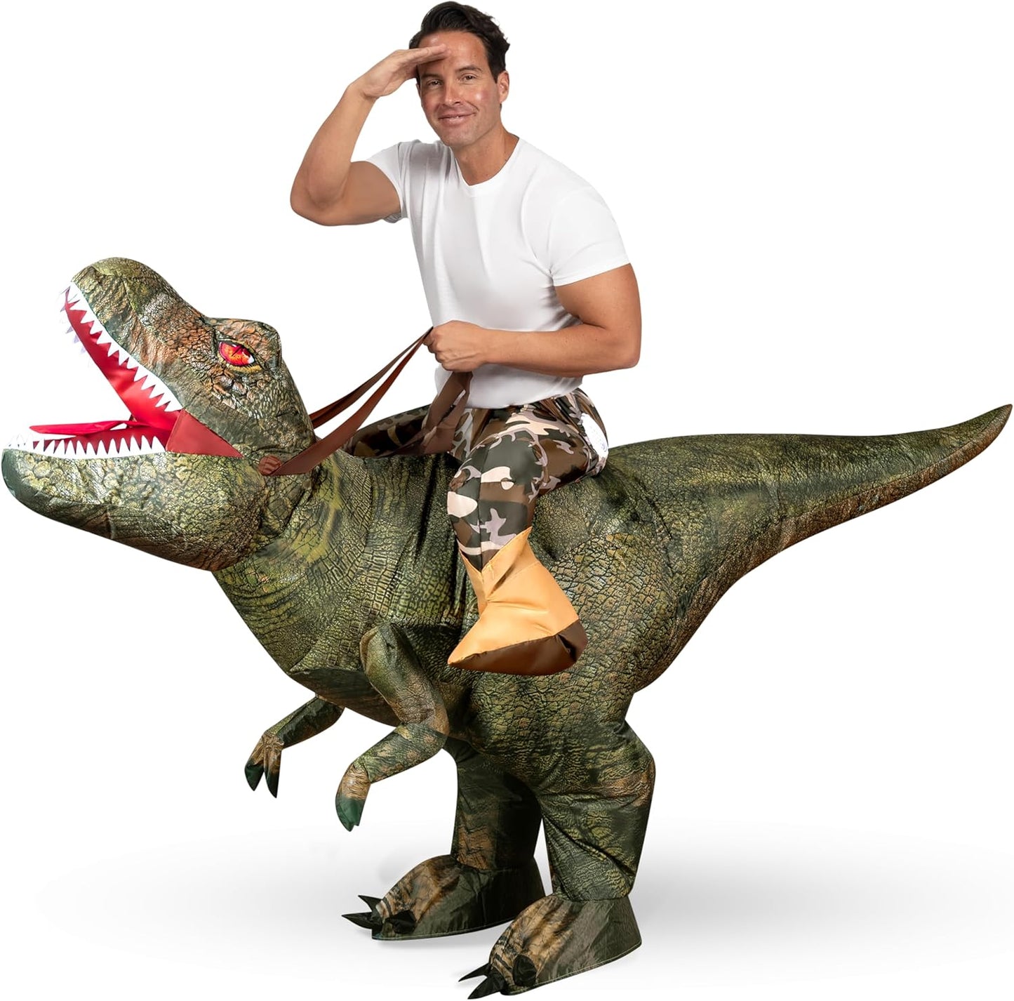 Inflatable Dinosaur Costume for Adults - T-Rex Ride-On Fun
