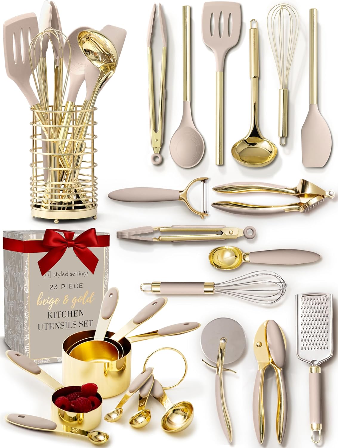 Styled Settings 23-Piece Beige and Gold Utensils Set Review