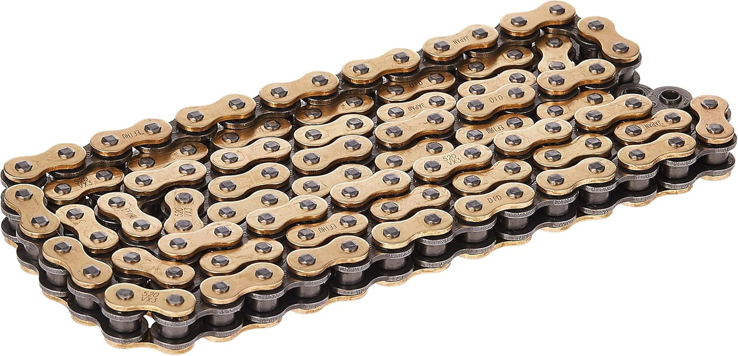 DID 520VX3 Gold X-Ring Chain 114 Link for Enhanced Performance