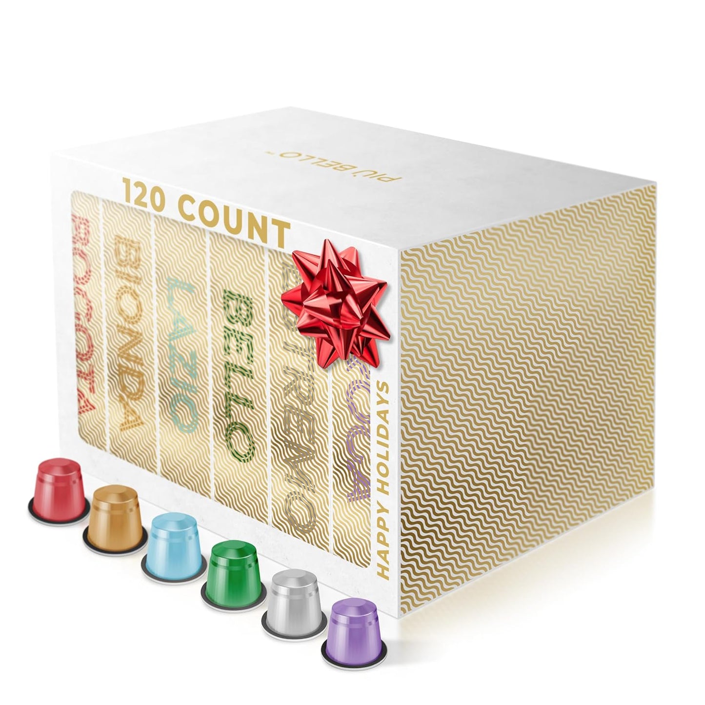 Piu Bello Nespresso Capsules 6 Flavor Variety Pack - 120 Count