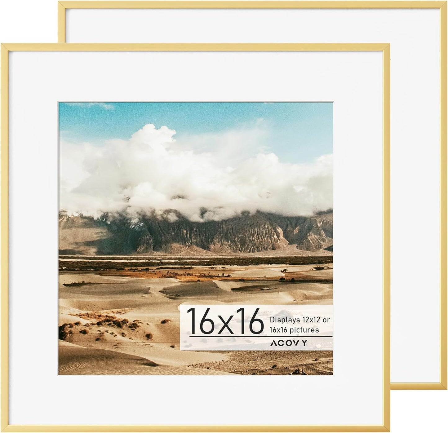 16x16 Square Picture Frame with HD Tempered Glass for Display