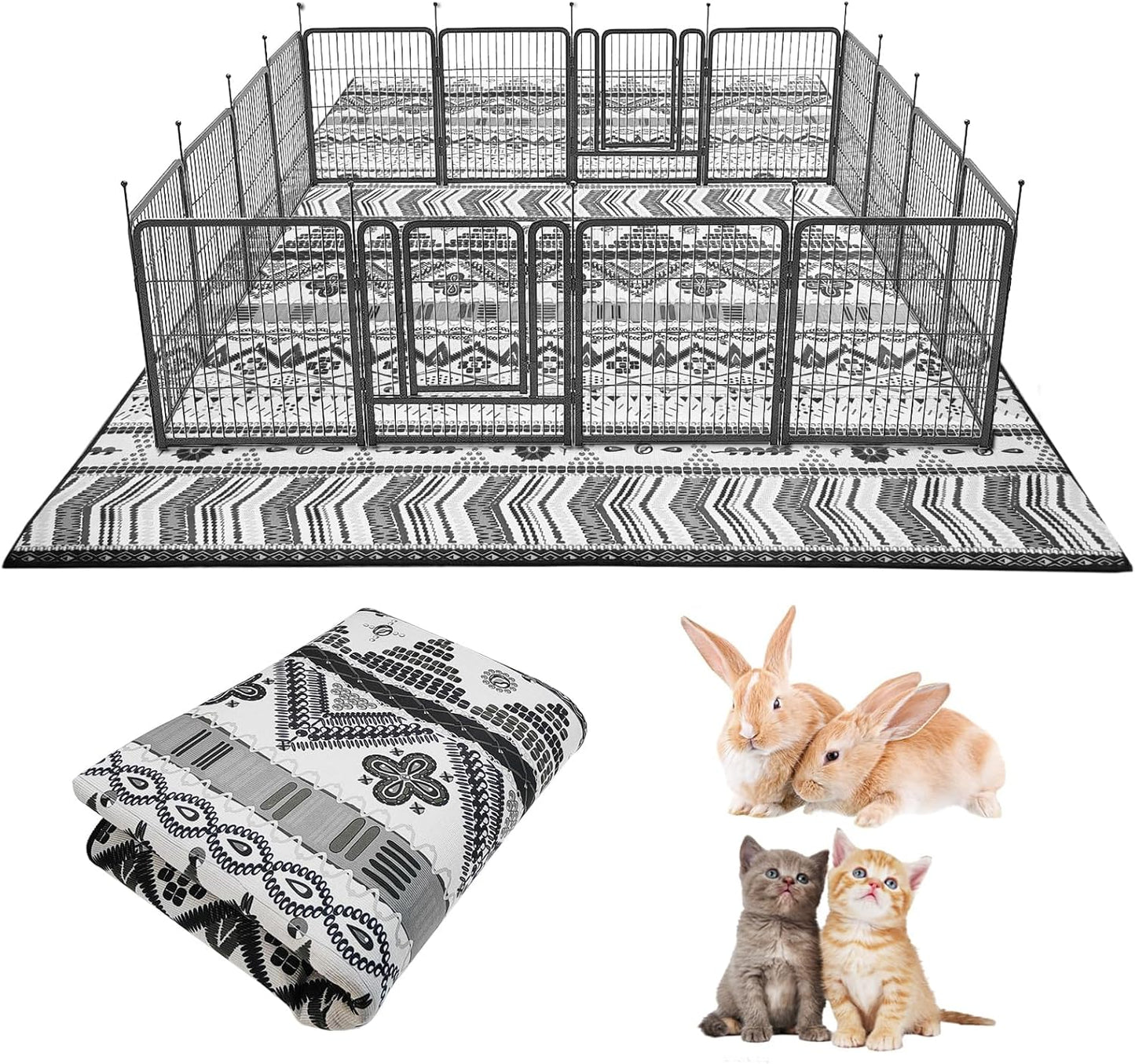 BNOSDM Large Bunny Cage Liner 79in x 55in Washable Rug