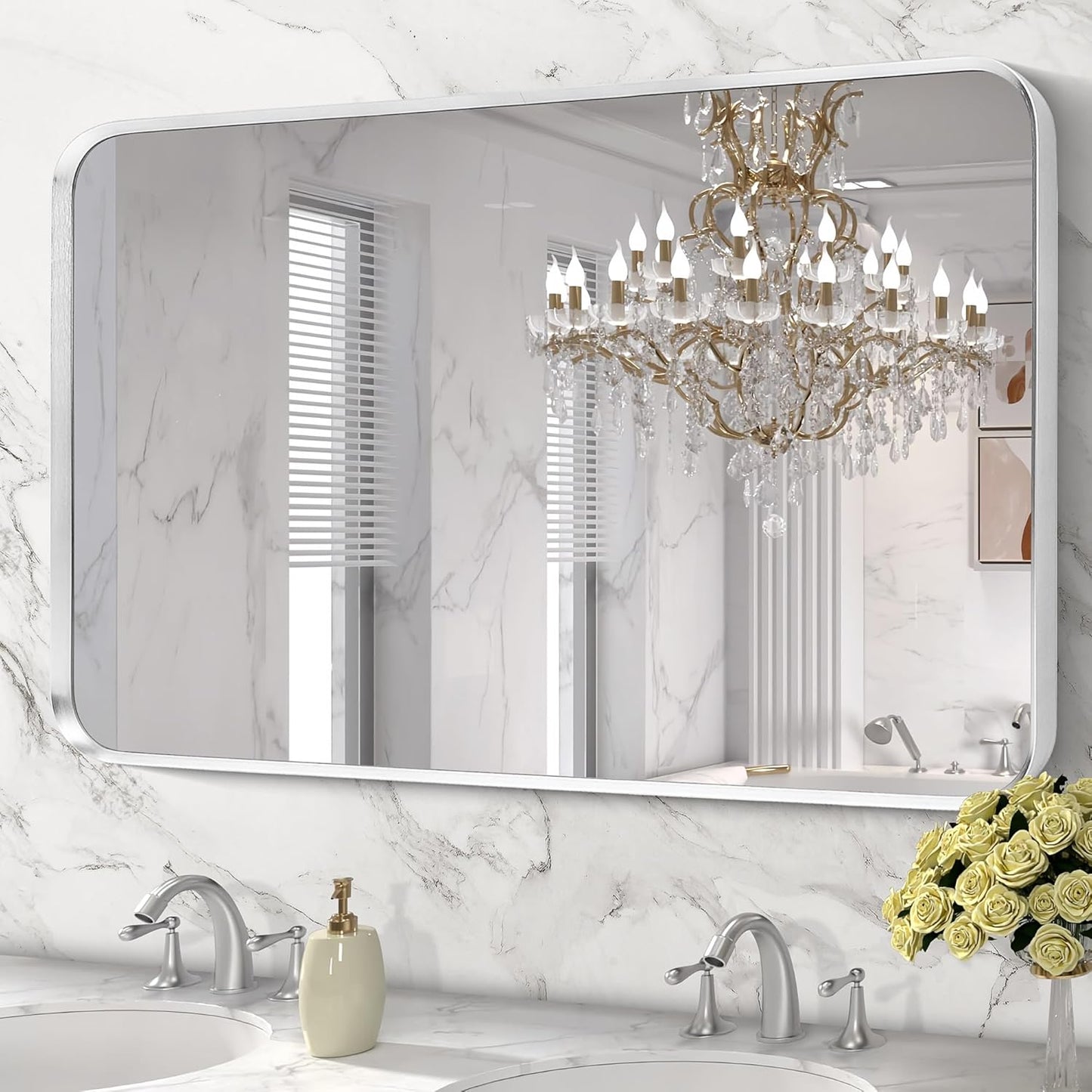 Brushed Nickel Bathroom Wall Mirror for Stylish Spaces