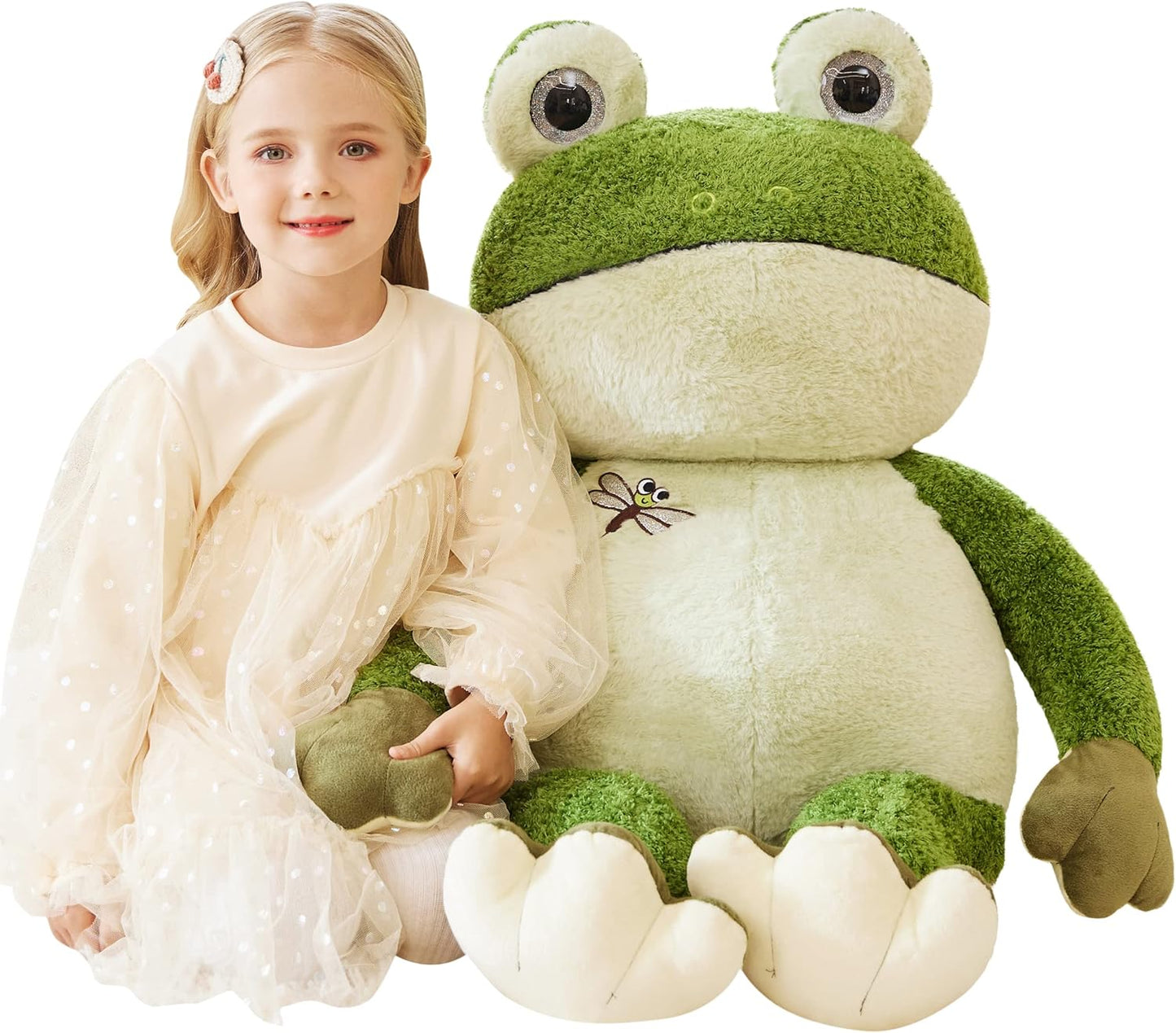EARTHSOUND Giant Frog Stuffed Animal Plush Toy for Kids Gifts