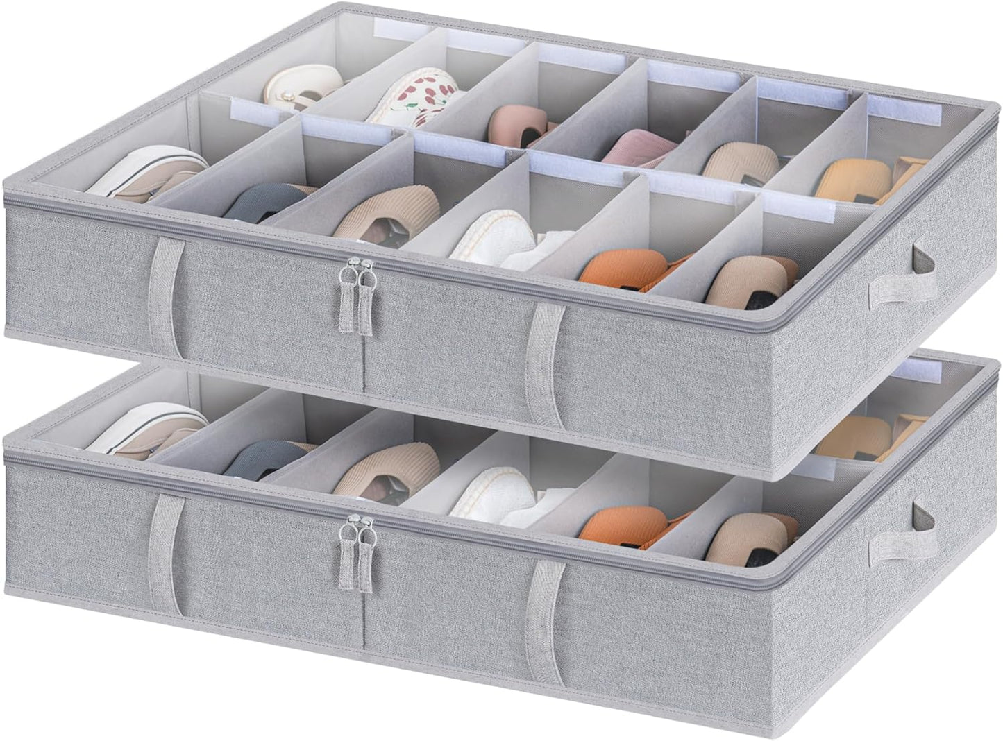 Under Bed Shoe Storage Organizer for 24 Pairs of Shoes