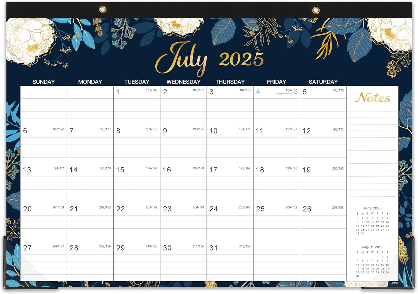 Large 18-Month Desk Calendar - Jul. 2025 to Dec. 2026 - Stay Organized!