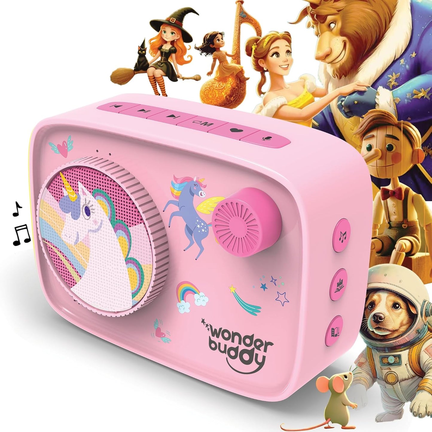 WonderBuddy Kids Story Box Audio Player - 500+ Stories & Rhymes