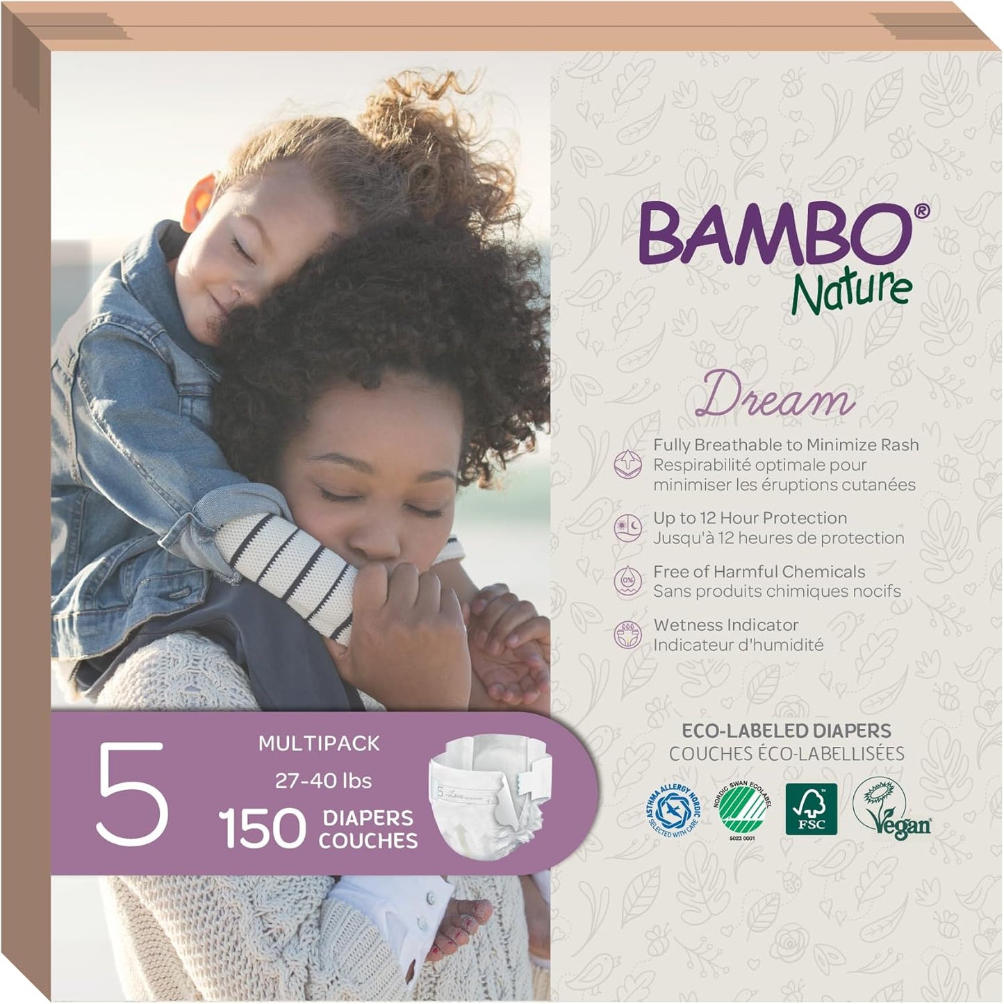 Bambo Nature Premium Eco-Friendly Baby Diapers Size 5 for Comfort