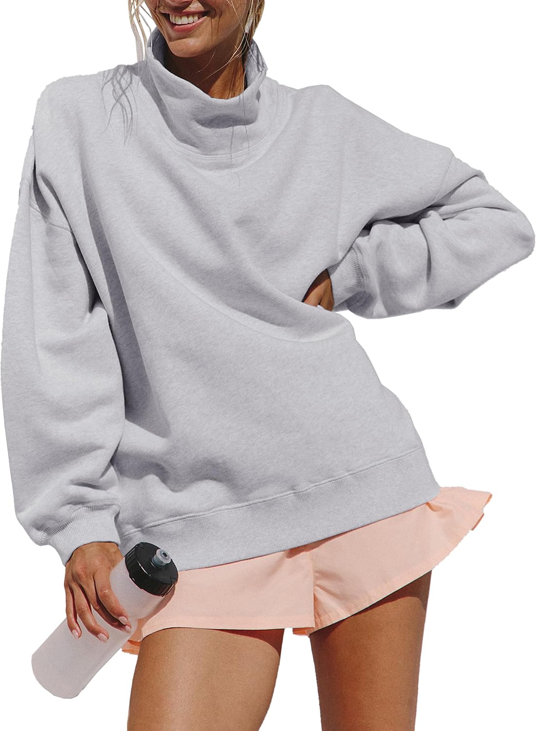 Womens Oversized Sweatshirts Mockneck Turtleneck Pullover Top