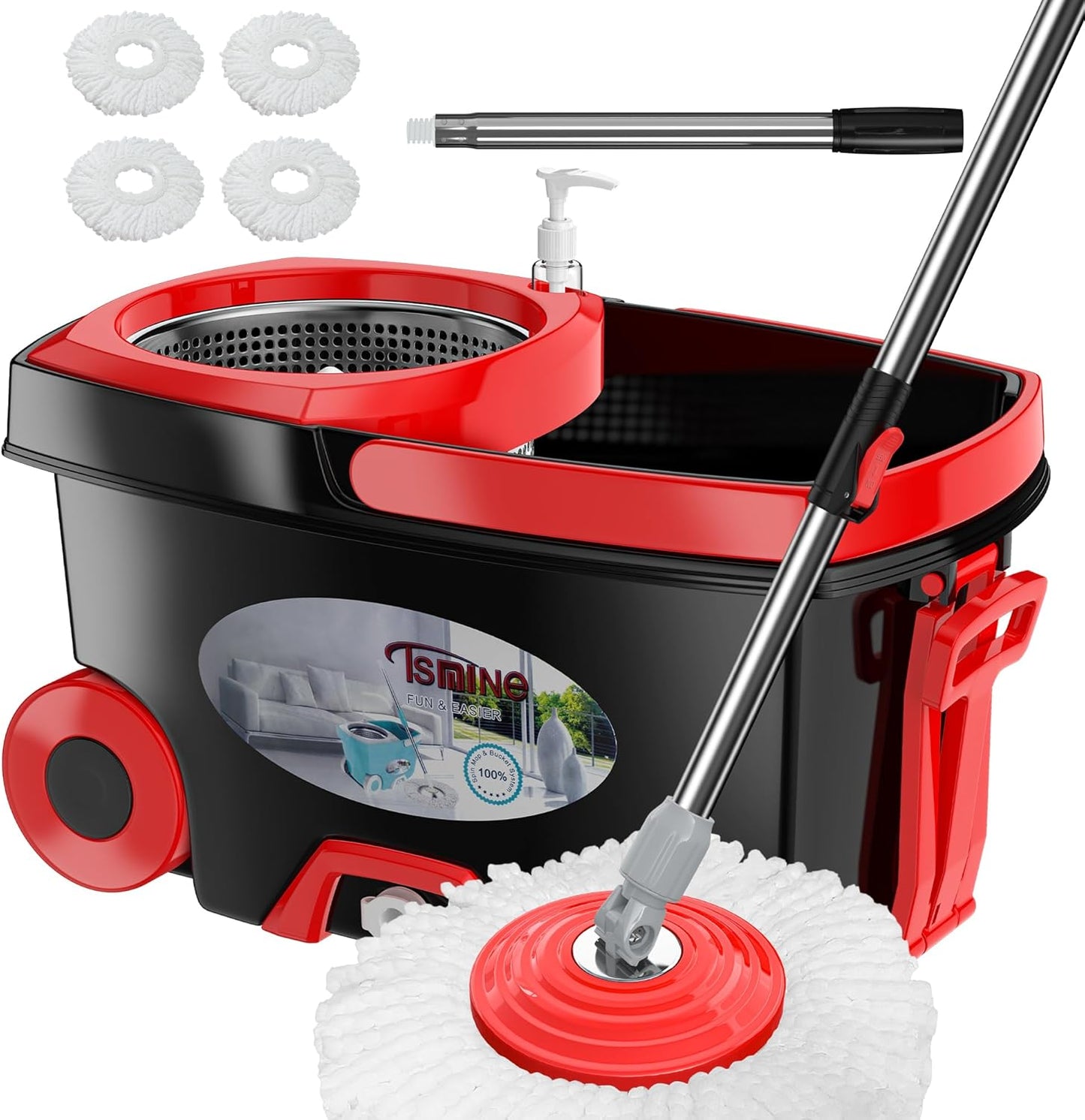 FunClean Spin Mop and Bucket Set for Efficient Floor Cleaning