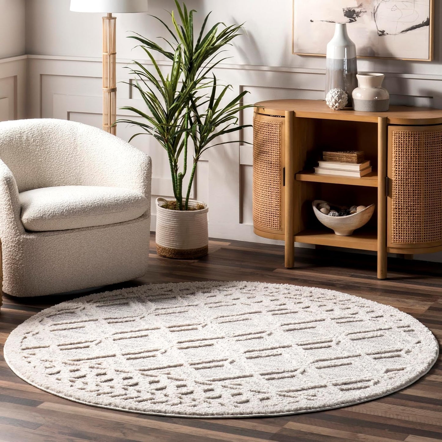nuLOOM 6 Round Ansley Moroccan Tassel Area Rug for Any Room