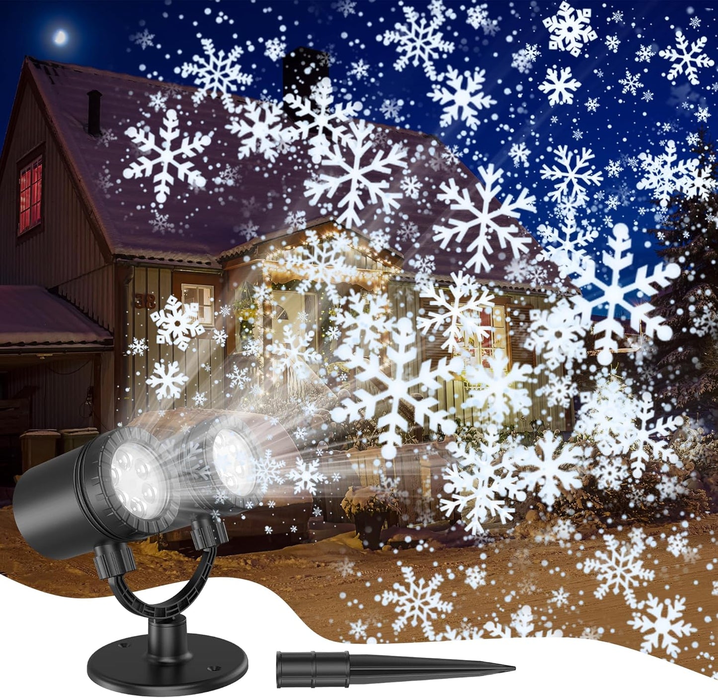SZWTC Christmas Snowflake Projector - Festive Outdoor Lighting