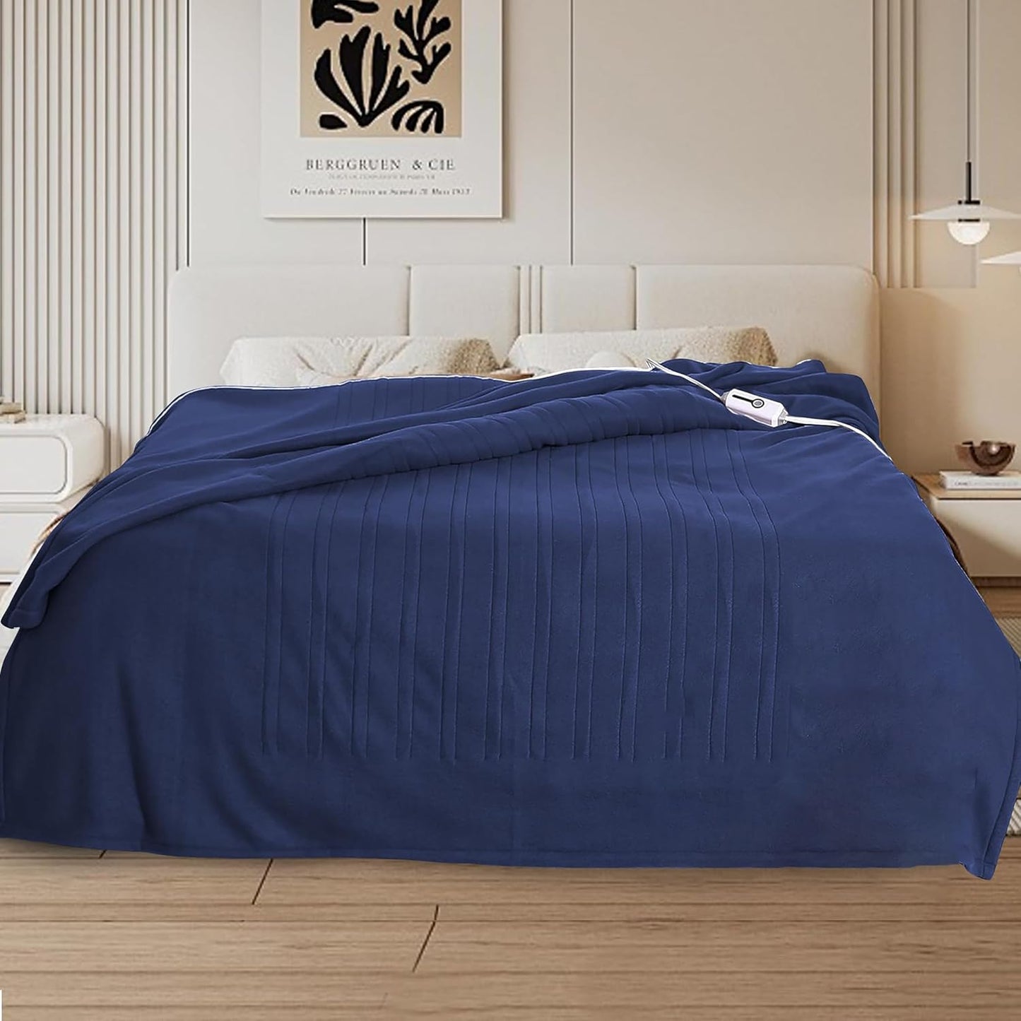Electric Heated Blanket Full Size with 4 Heating Levels & Safety