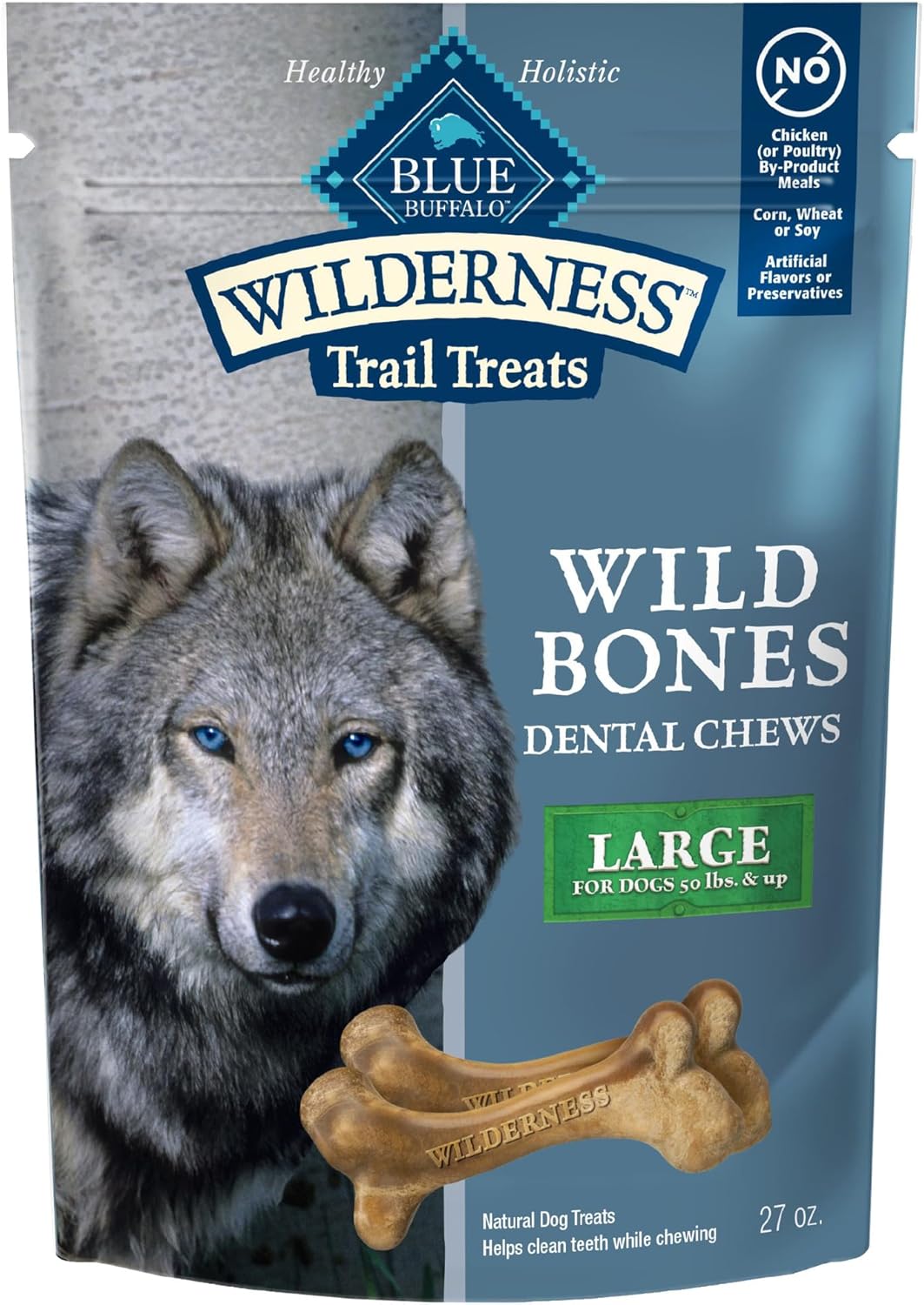 Blue Buffalo Wilderness Wild Bones Grain-Free Dental Chews for Dogs