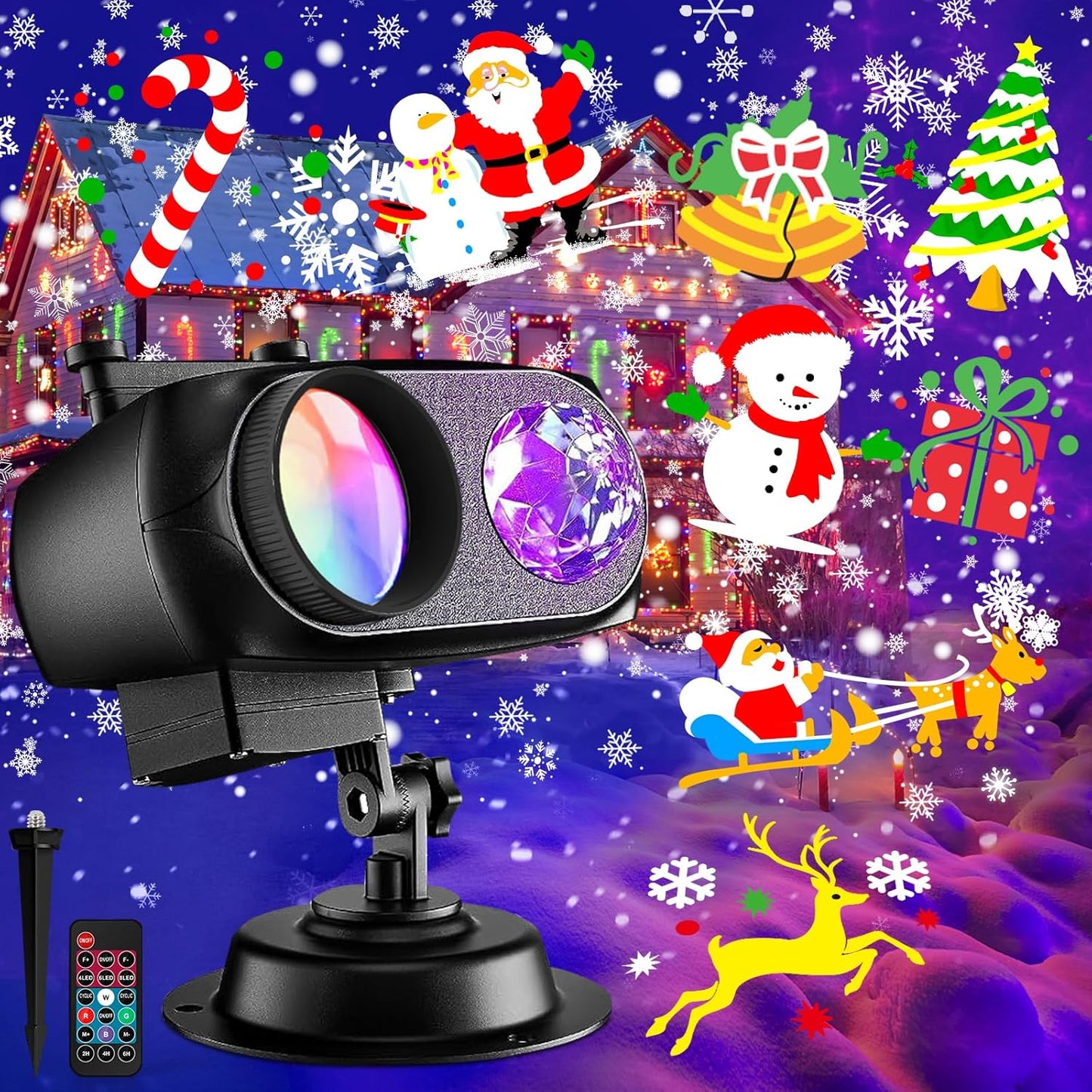 Samyoung Holiday Projector: 50% Brighter Ocean Wave Snowflake Lights