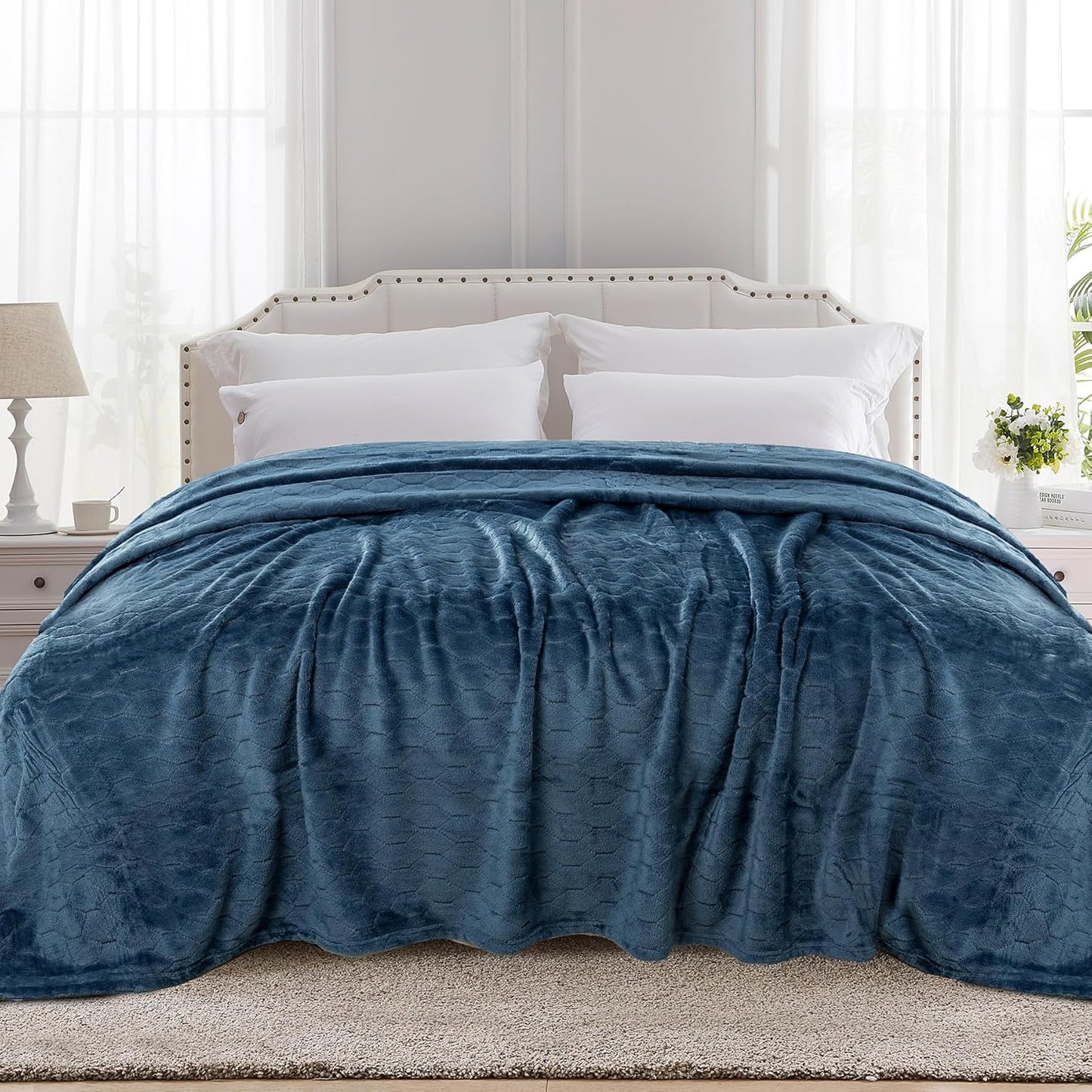 TOONOW Fleece Bed Blanket King Size for Cozy Comfort