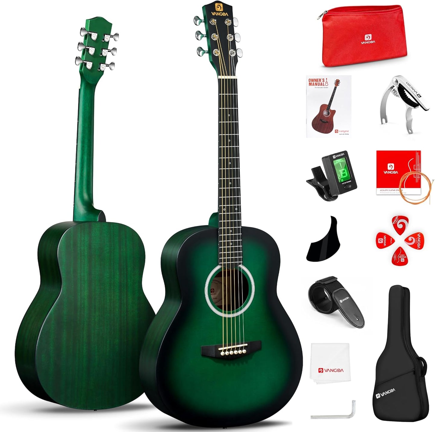 Vangoa 3/4 Acoustic Guitar Bundle - Perfect Starter Set