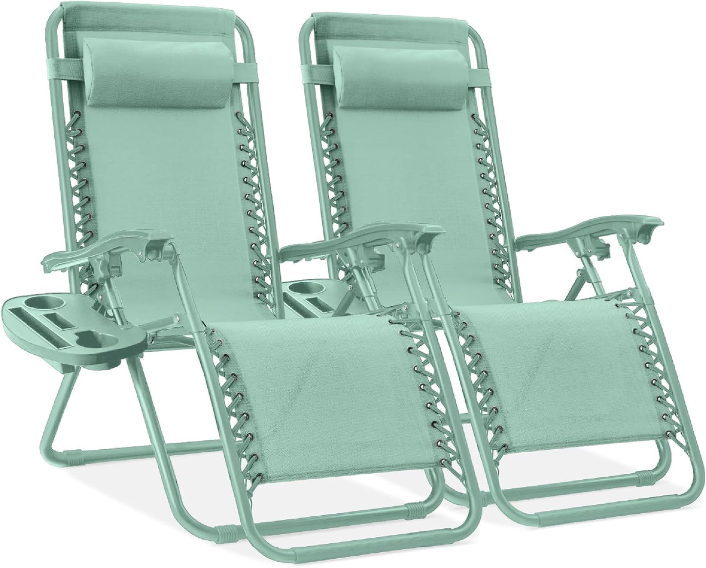 Adjustable Steel Mesh Zero Gravity Lounge Chair Recliners Set