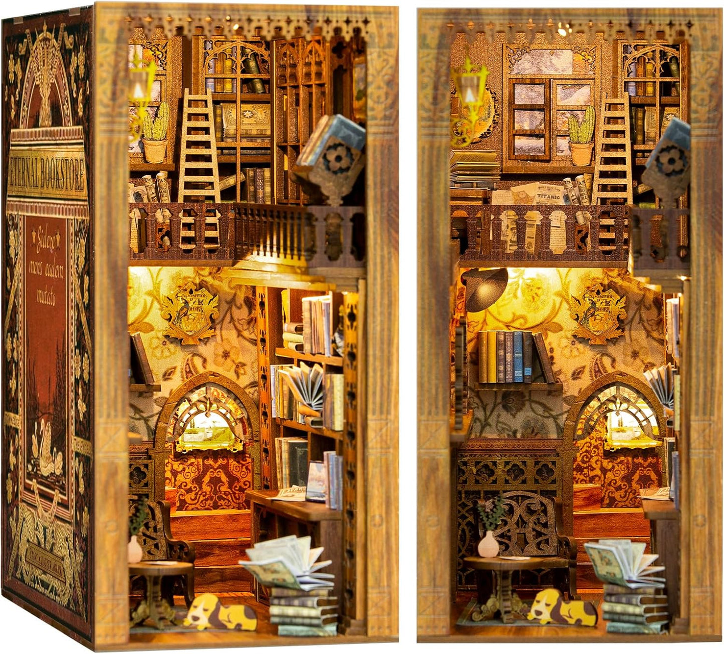 CUTEBEE Book Nook Kit - DIY Miniature House for Book Lovers