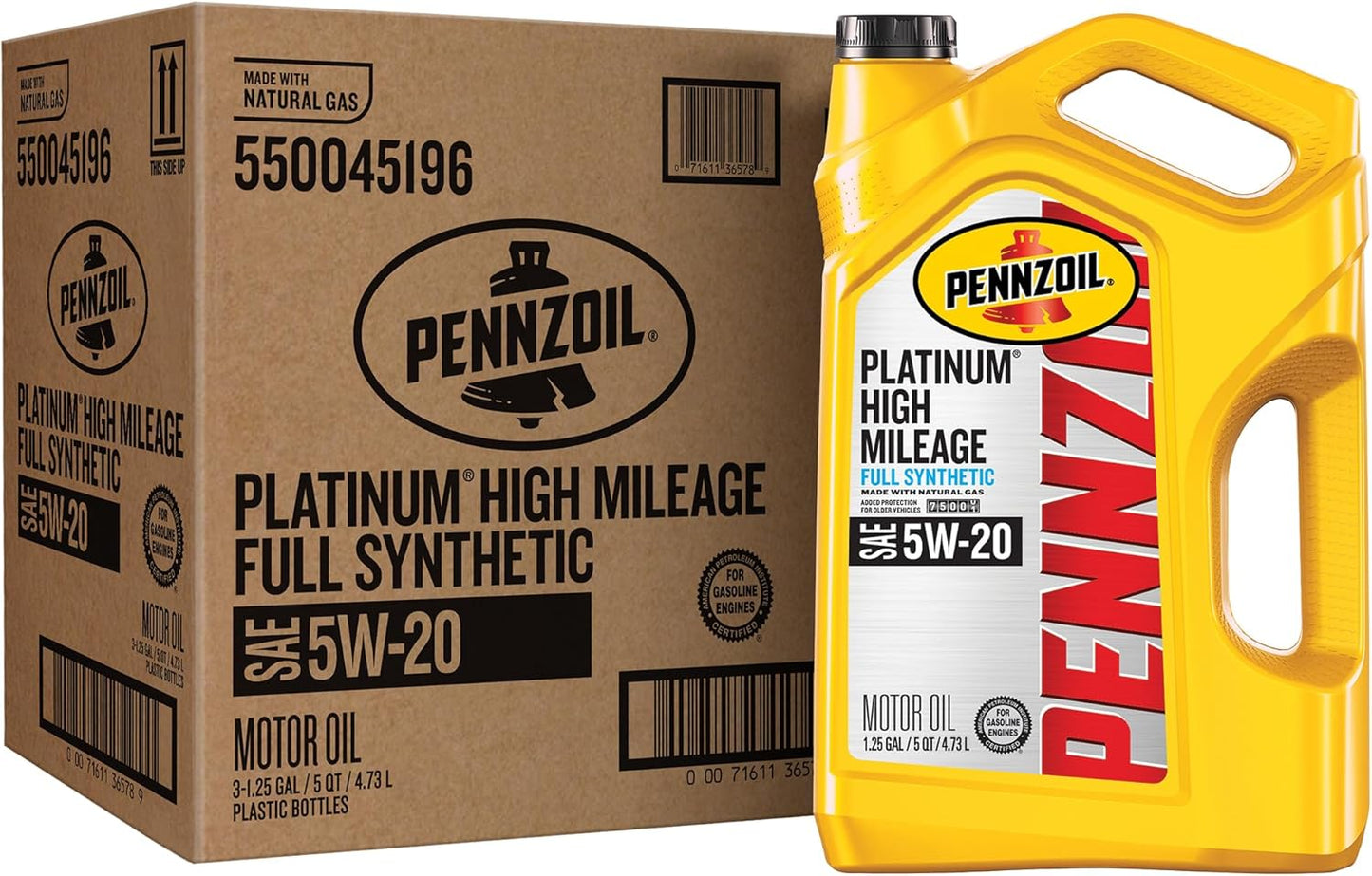 Pennzoil Platinum High Mileage Full Synthetic 5W-20 Motor Oil