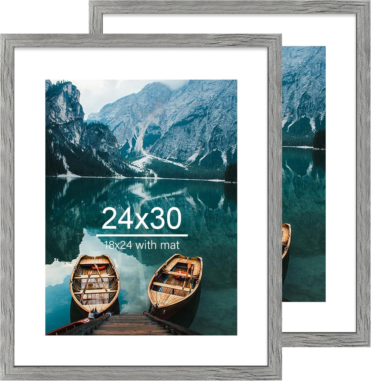 Rustic Grey Wood 24x30 Frame Set of 2 for Pictures & Posters