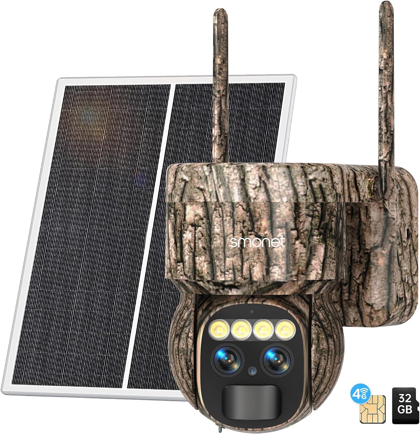 SMONET Solar Powered 4G Trail Cam - 2K Live Video, Night Vision