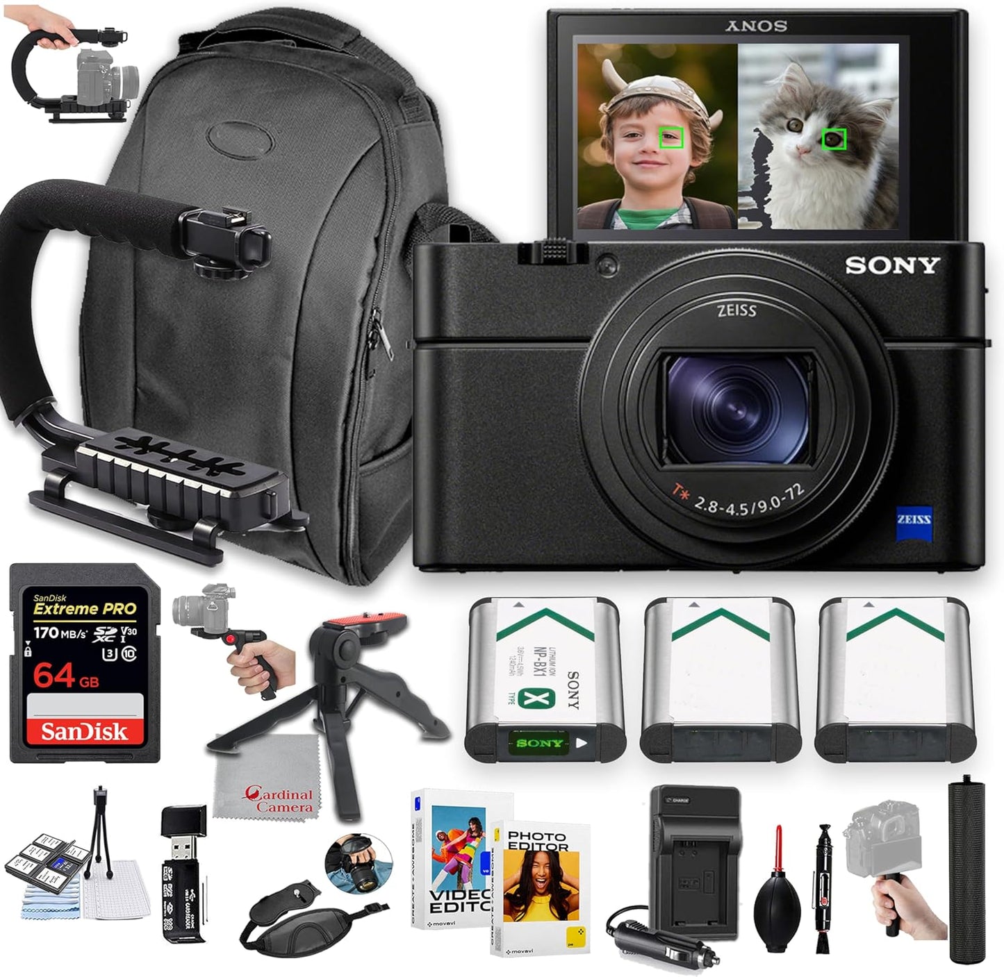 Sony Cyber-Shot DSC-RX100 VII Pro Bundle with 64GB & Accessories