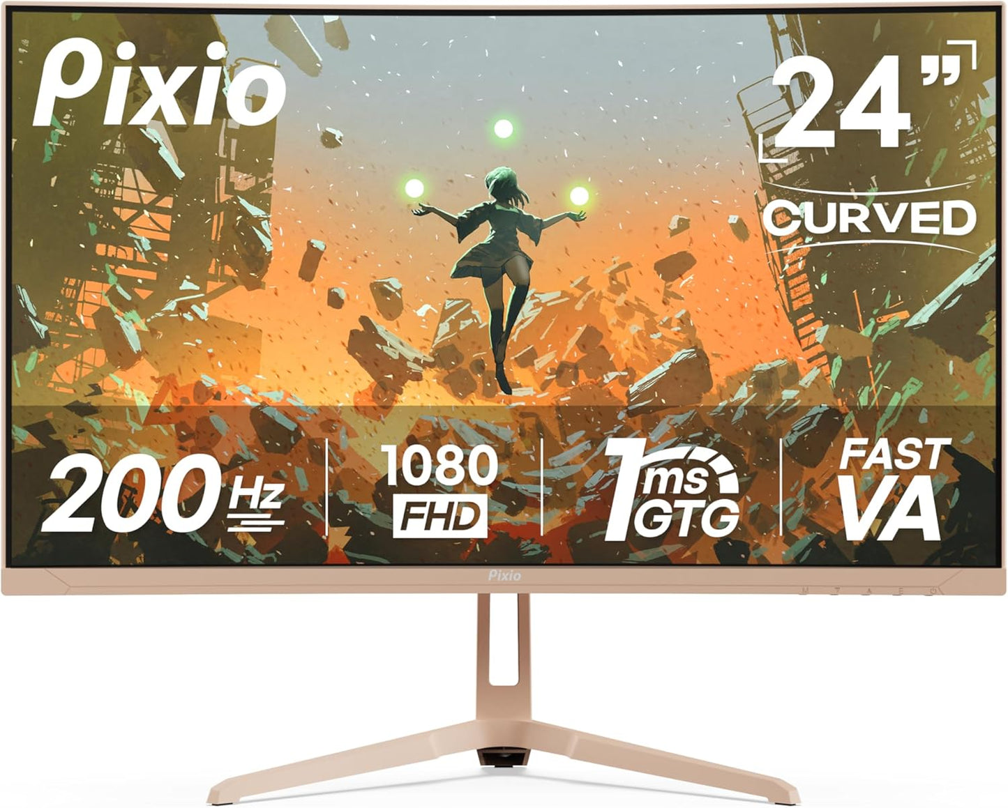 Pixio PXC248 Wave 24 inch Curved Gaming Monitor with 200Hz Refresh
