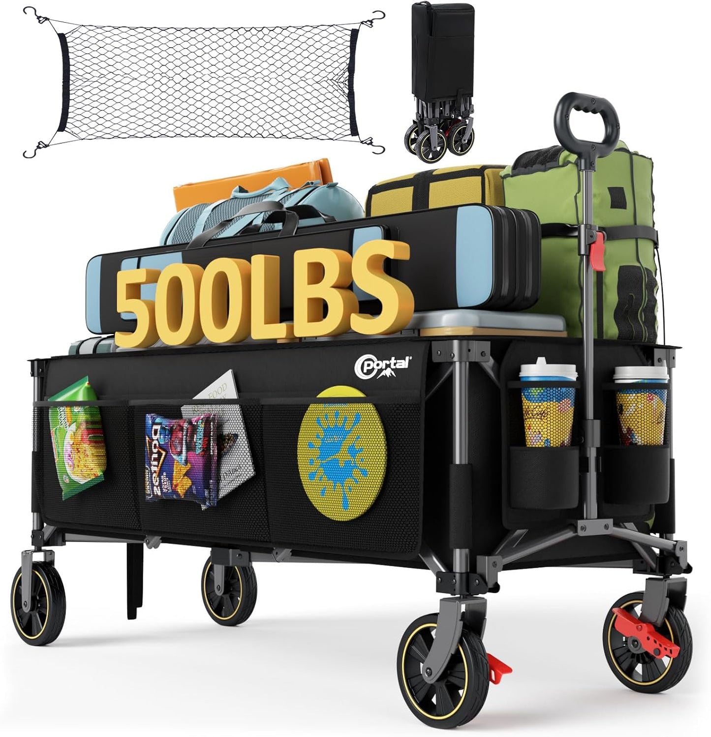 PORTAL 51.2 Long Wagons Carts Foldable with Brakes and More