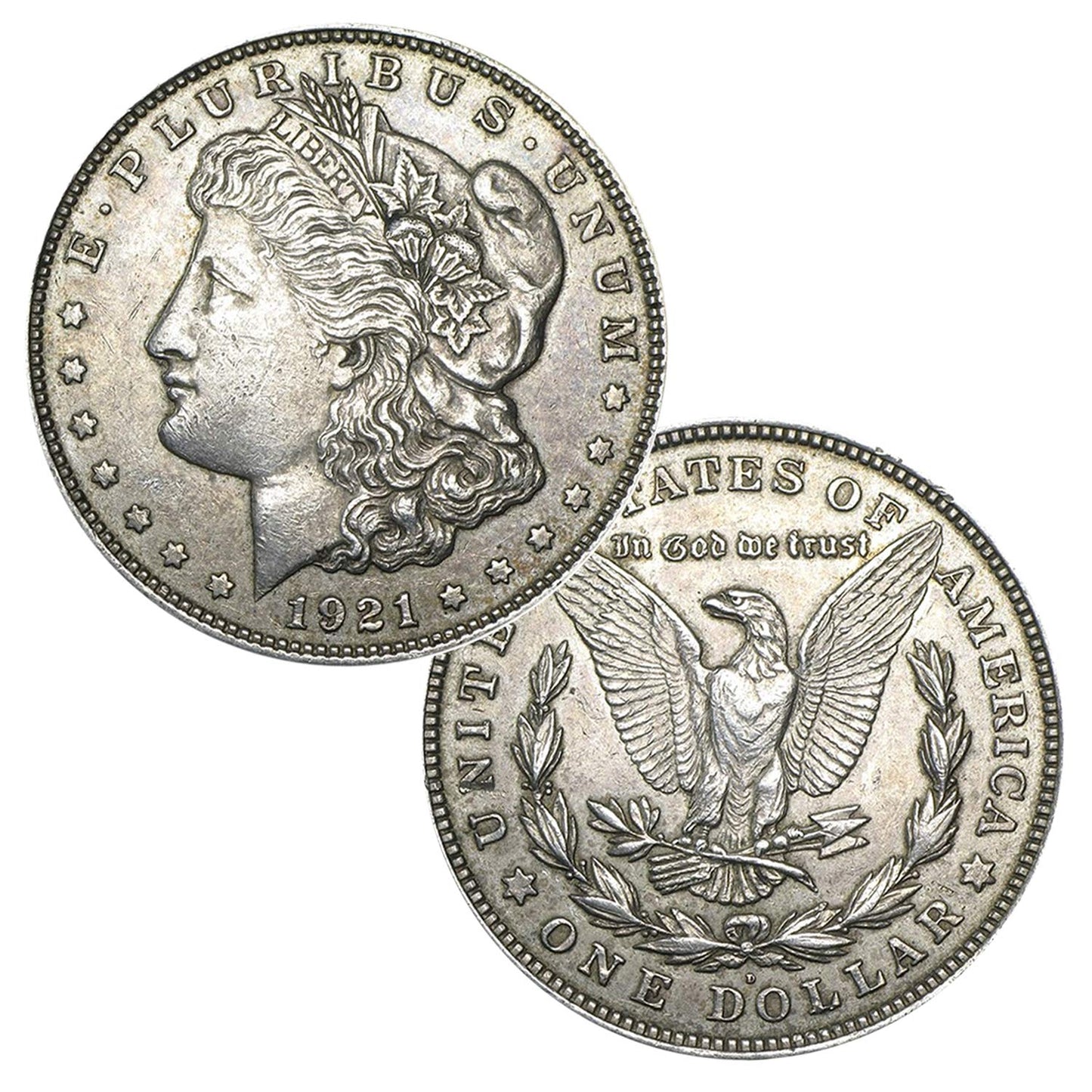 USA 1921 Morgan Dollar Coin - Extra Fine 90% Silver Quality