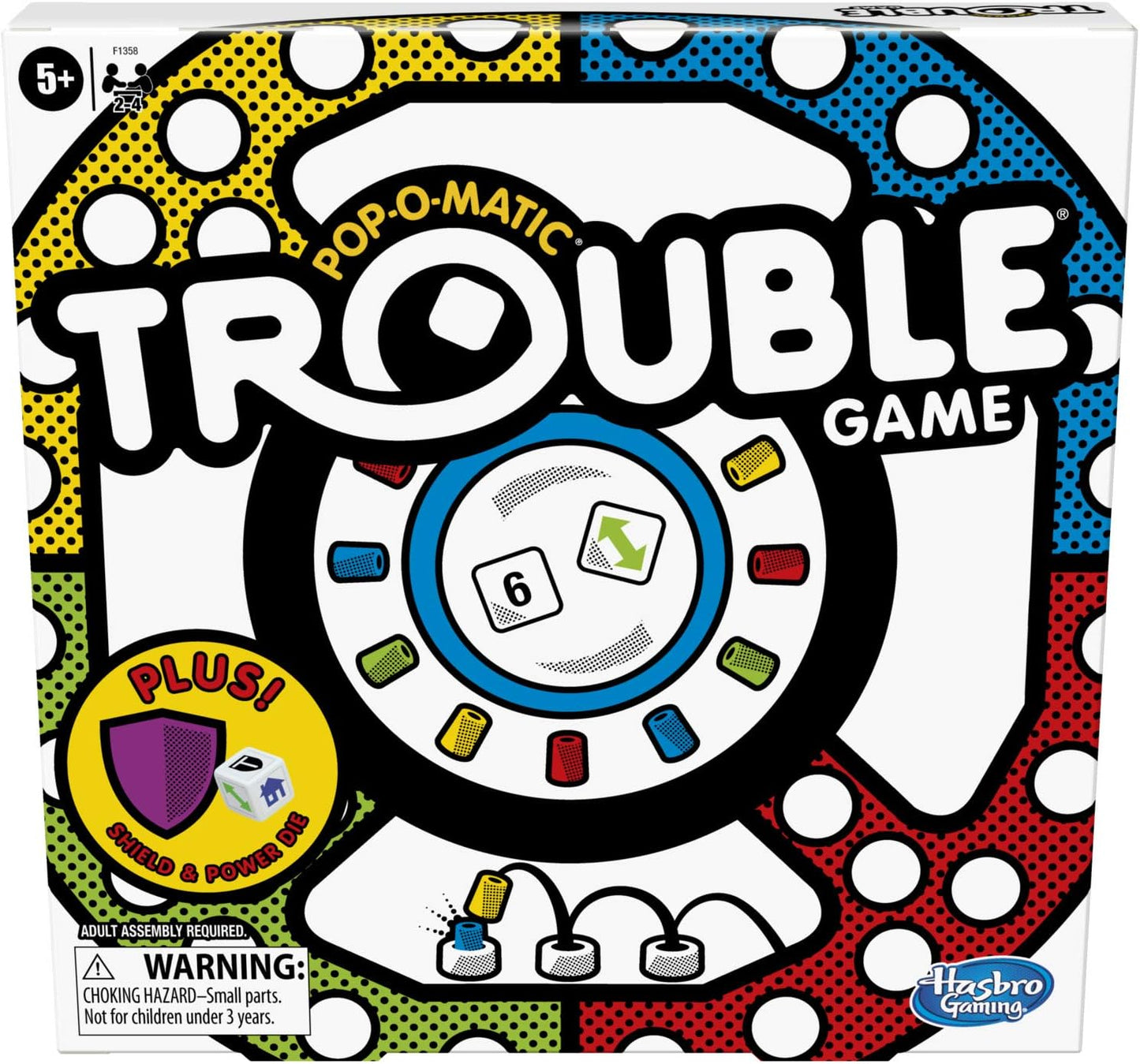 Trouble Game with Bonus Shield & Power Die - Fun Family Easter Gift