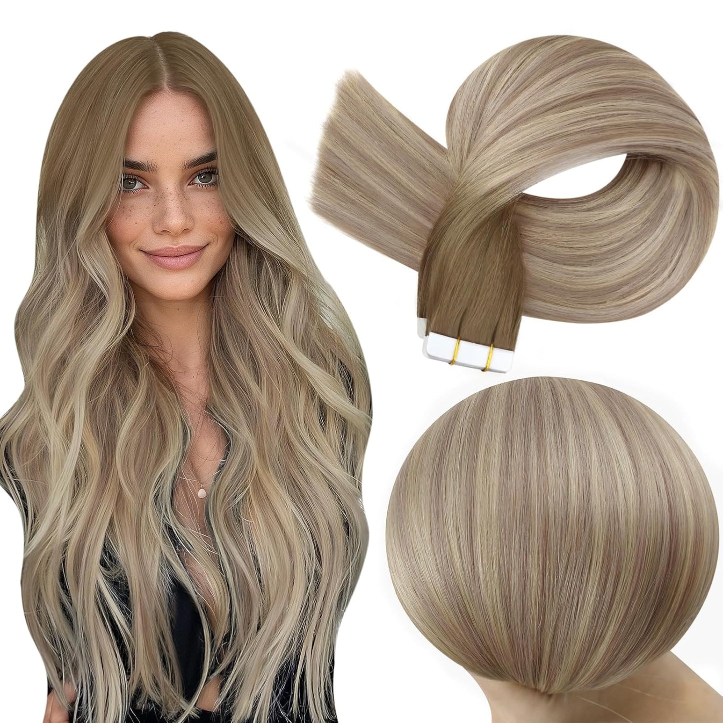 Full Shine Blonde Tape in Hair Extensions for Stunning Styles