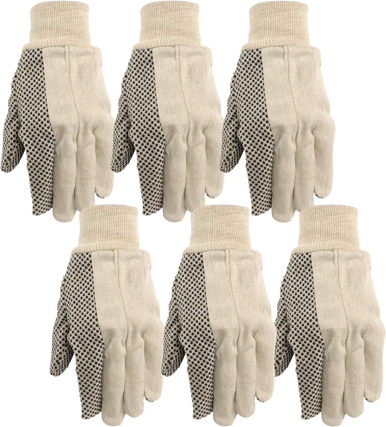 Wells Lamont Canvas Work Gloves - Durable 6 Pair Pack