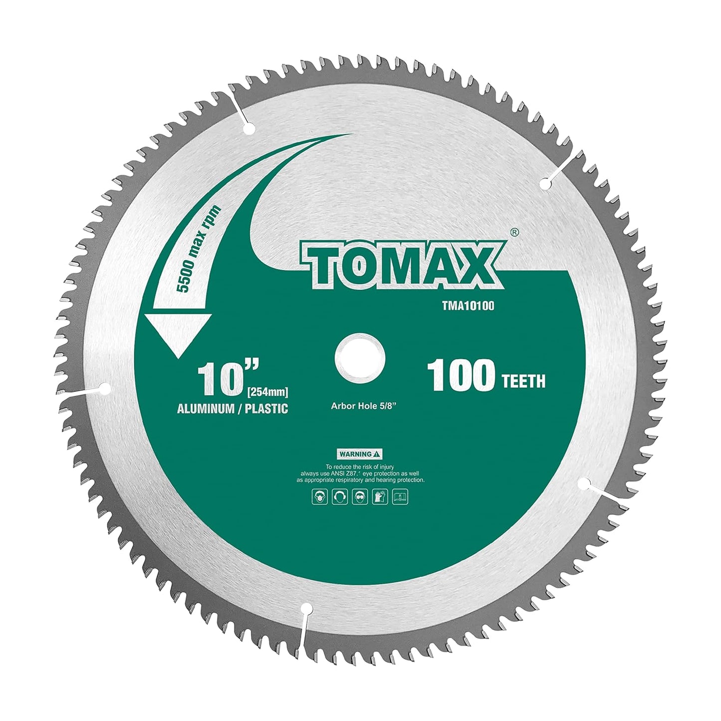 10-Inch 100 Tooth TCG Saw Blade for Aluminum and Metal Cutting