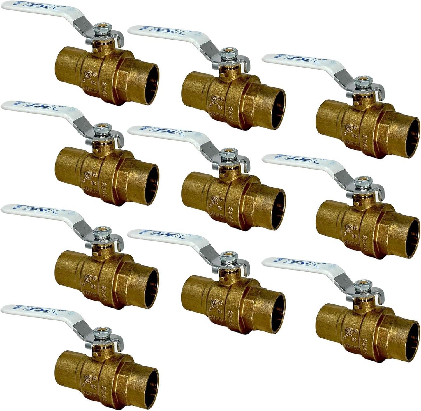 PROCURU 1/2-Inch Sweat Heavy Duty Brass Ball Valve 10-Pack