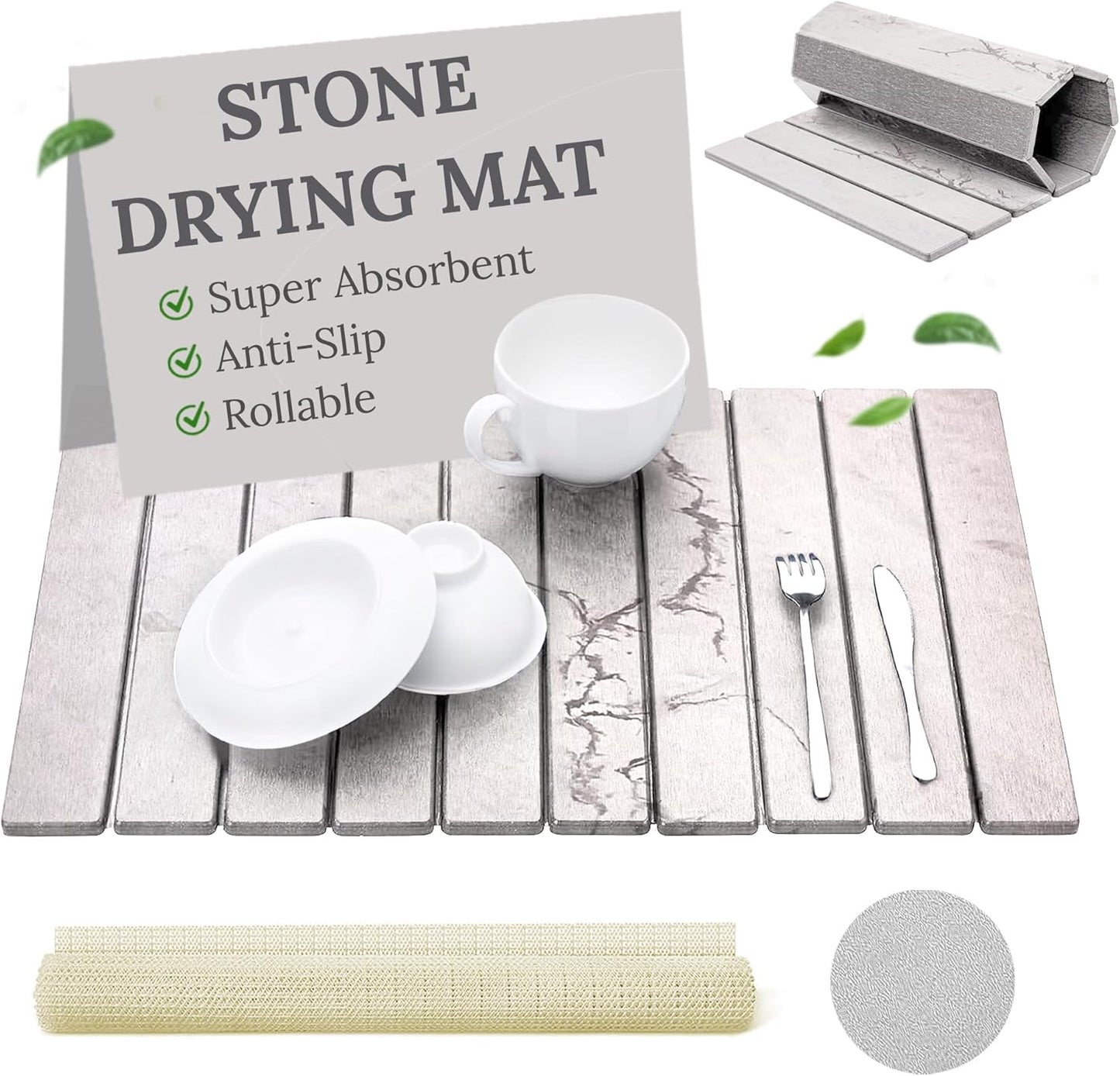 Large Stone Dish Drying Mat for Quick-Dry Kitchen Use