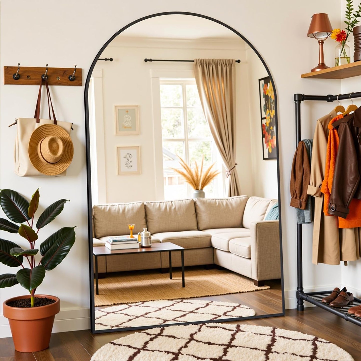 Full Length Mirror 82x44 Arched Design for Stylish Spaces