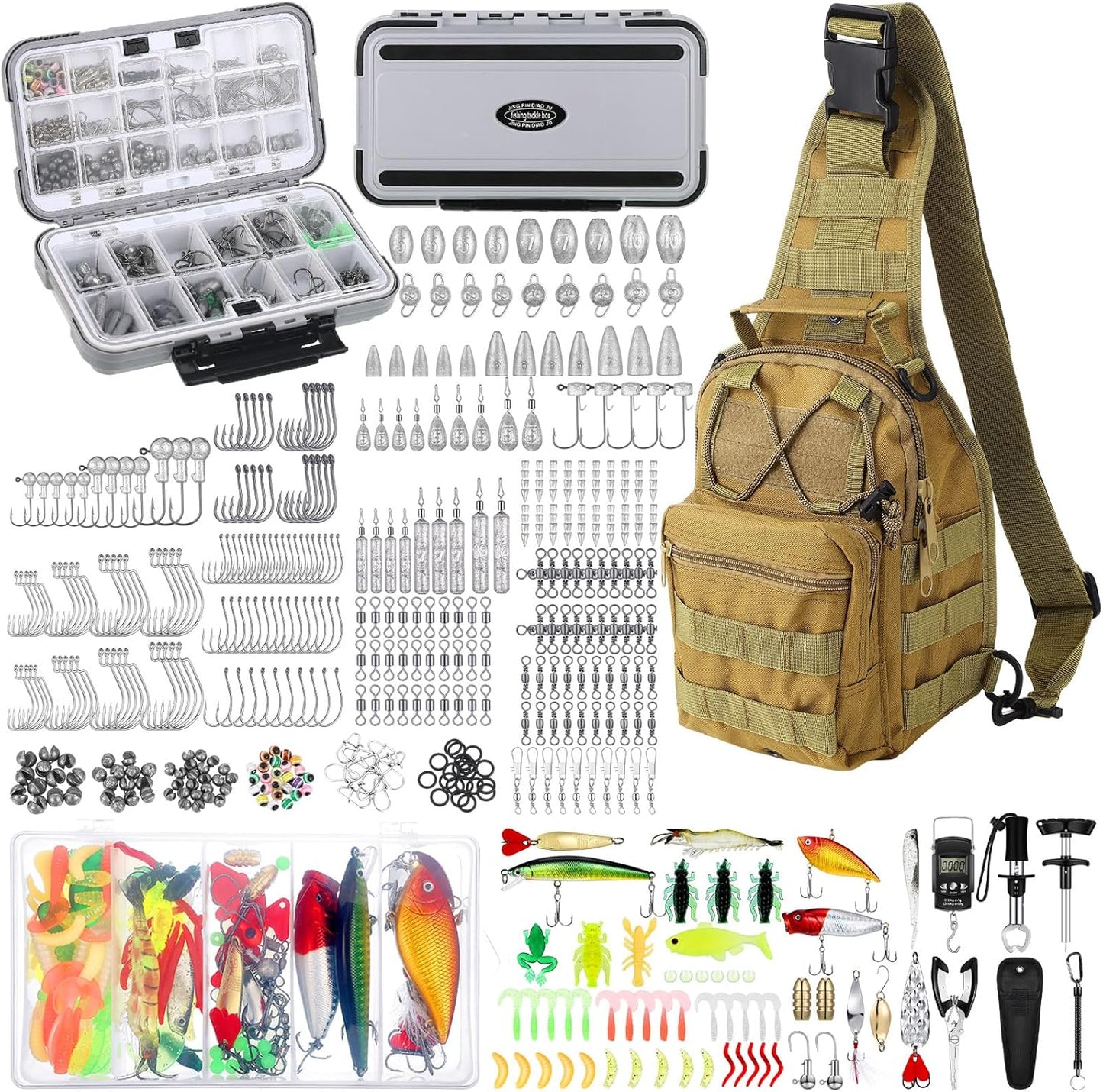 Sosation 482 Pcs Fishing Gear Kit - Ultimate Tackle Box for Anglers