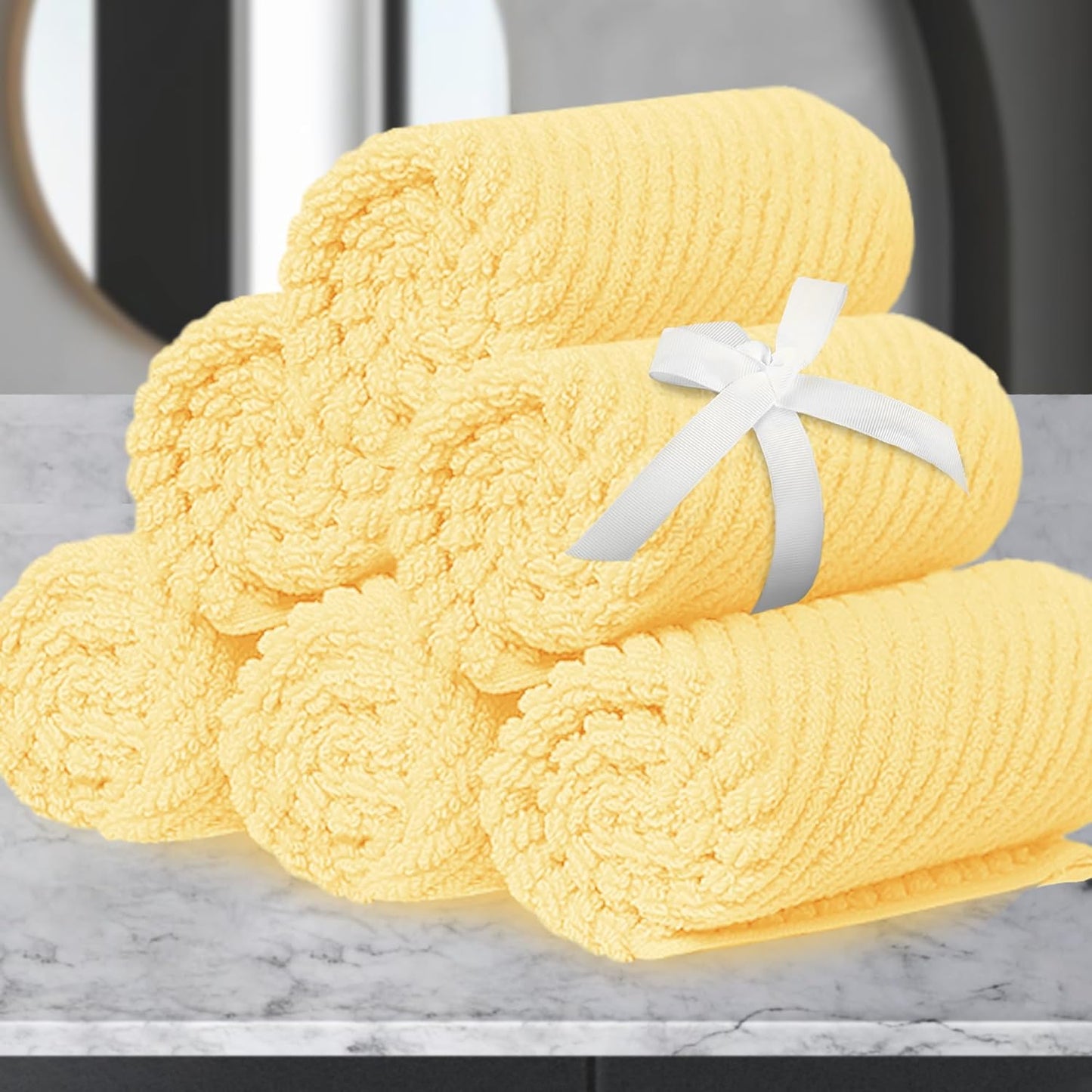 VOOVA & MOVAS 100% Cotton Washcloths - Soft, Quick Dry, Absorbent