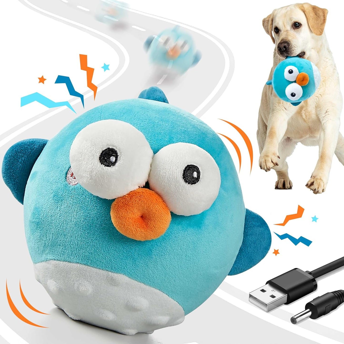 Interactive Squeaky Dog Ball Toy for Busy Dogs - GUKCO