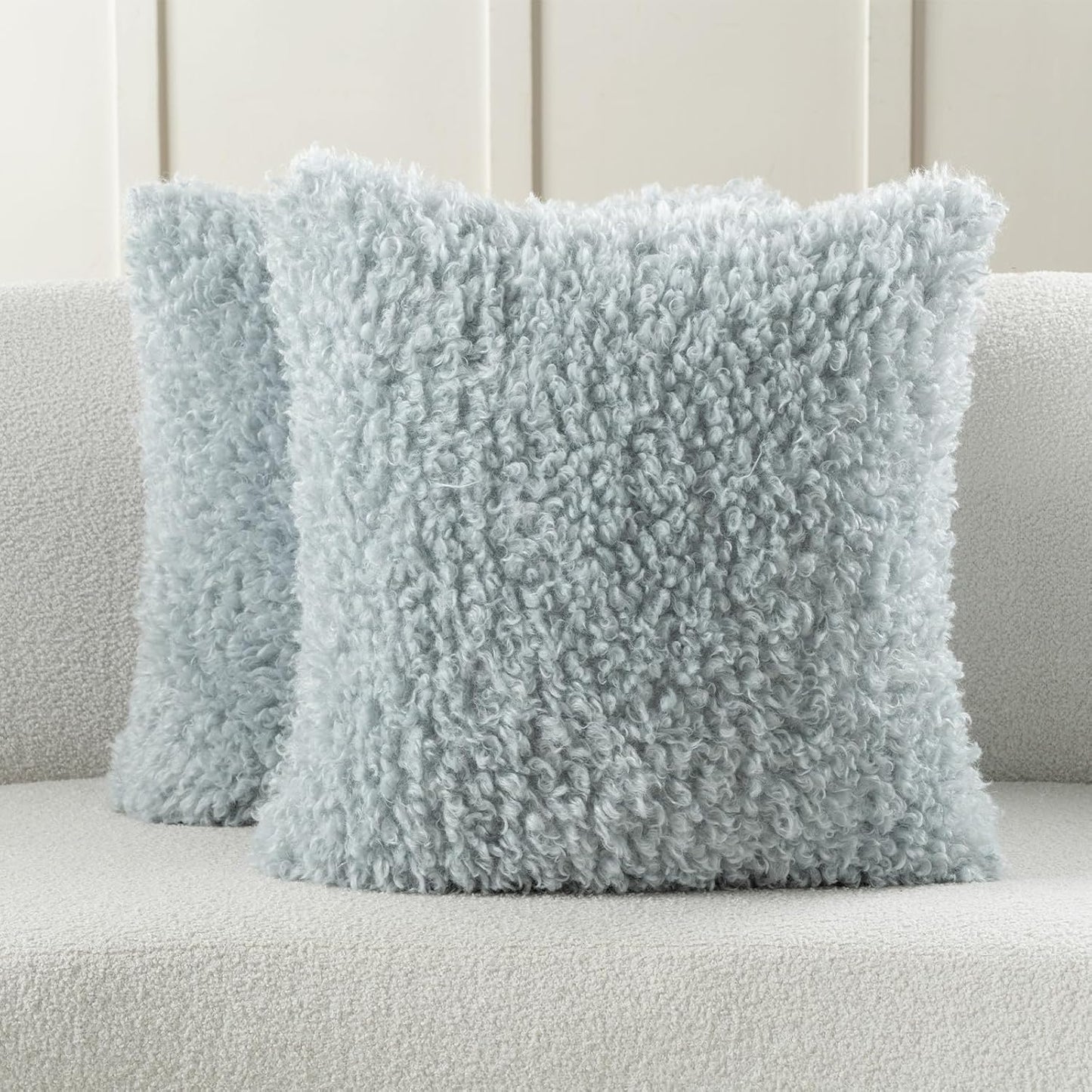 FUTEI Light Blue Decorative Throw Pillow Covers for Modern Decor