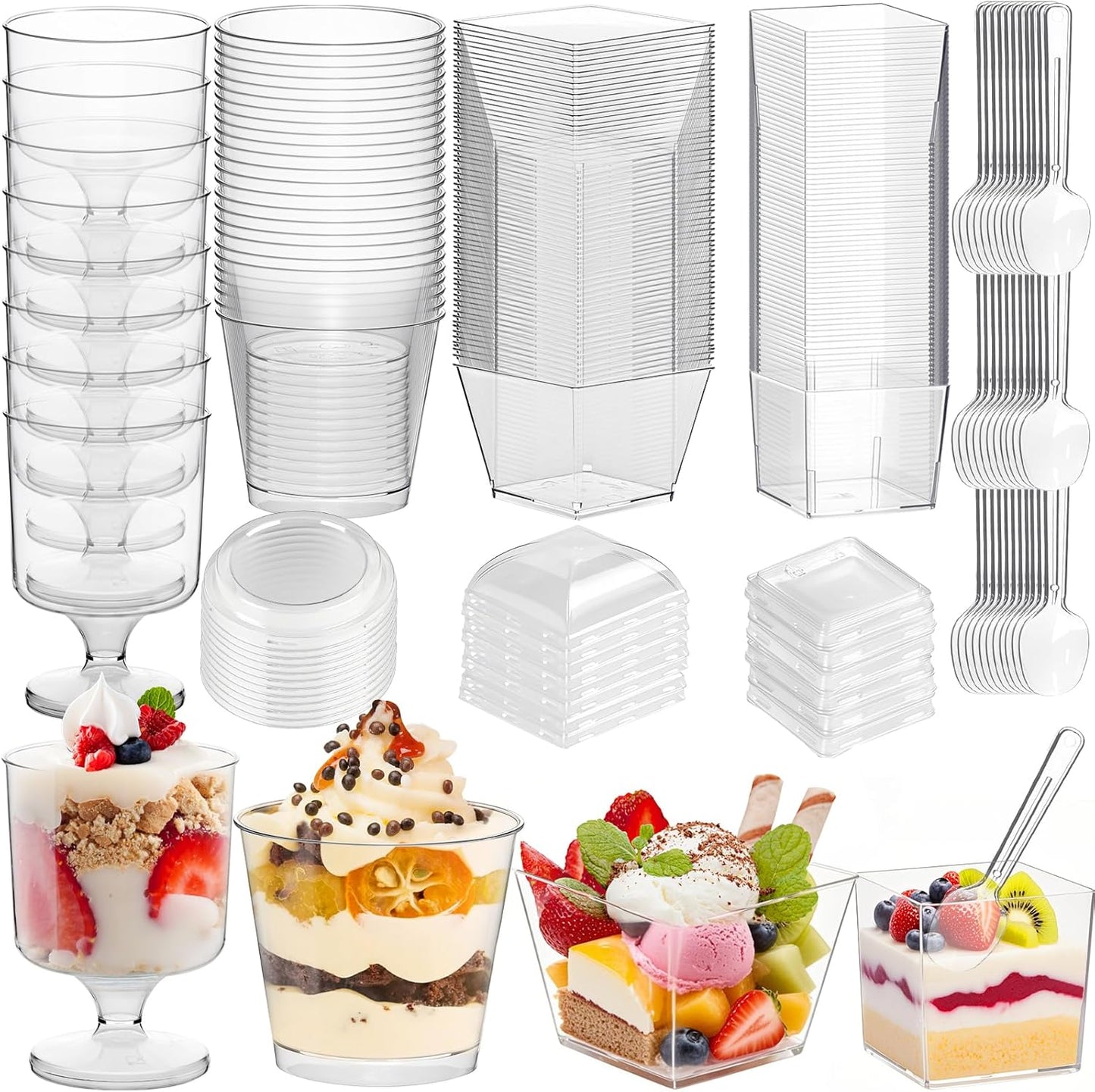 430 Pack Mini Dessert Cups with Lids for Parties and Events